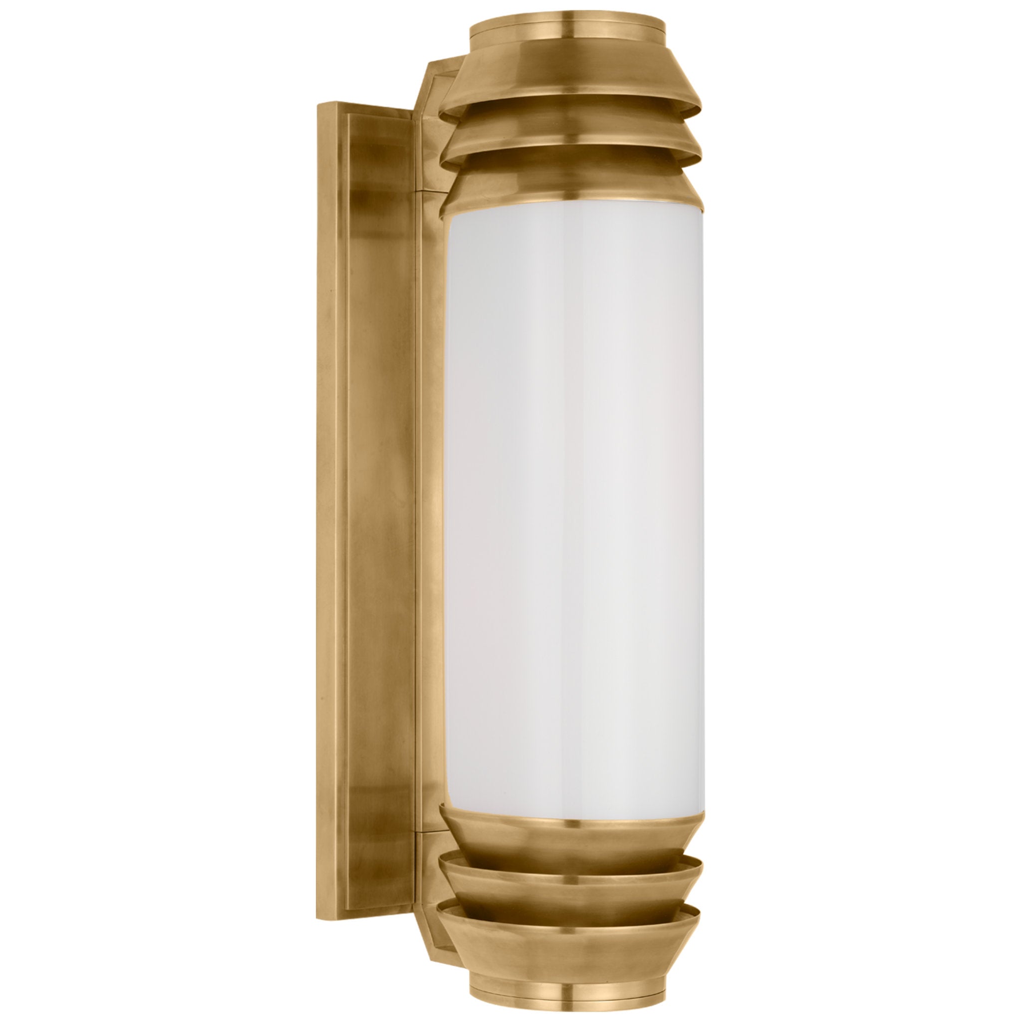 Ralph Lauren Chadwell 19" Sconce in Natural Brass with White Glass Wall Light W5.25" x H19"