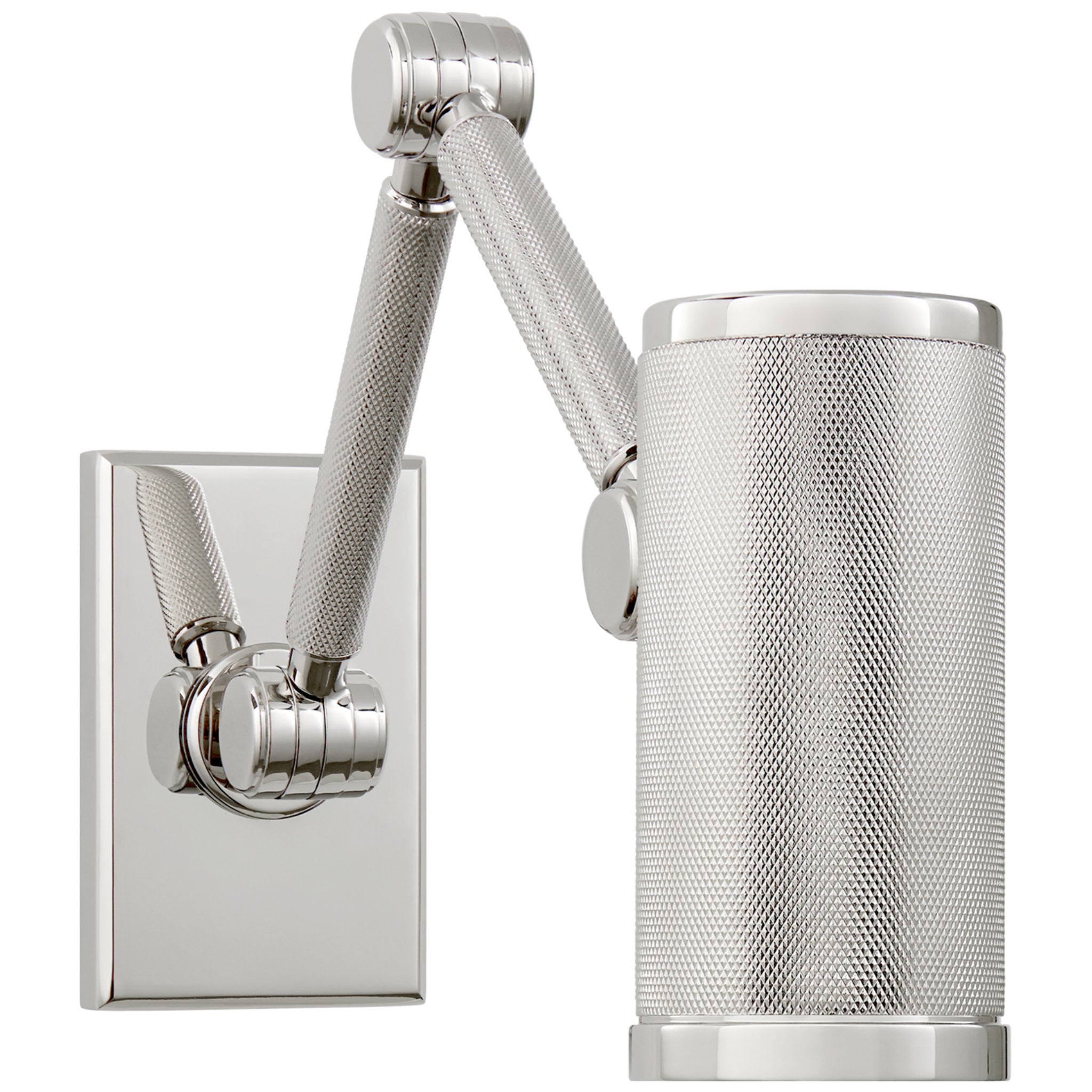 Ralph Lauren Barrett Mini Double Arm Bed Light in Polished Nickel Wall Light W3" x H5.5" - 9.75"