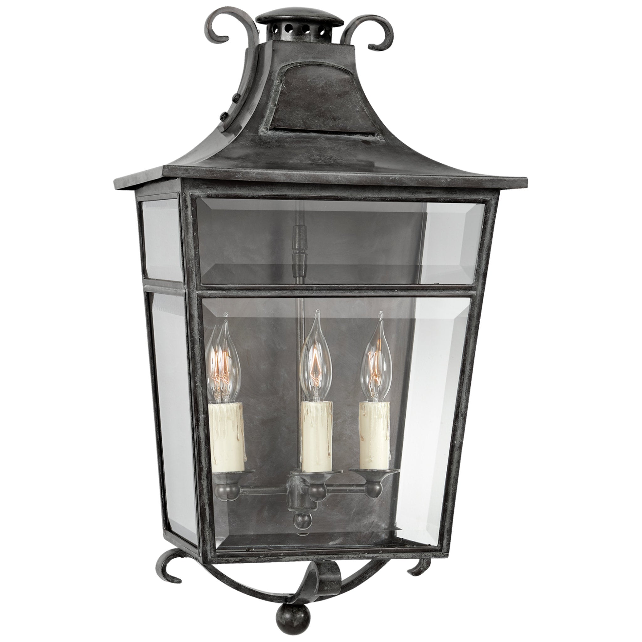 Ralph Lauren Carrington Medium Sconce in French Rust with Clear Glass Outdoor Lighting W13.5" x H24"