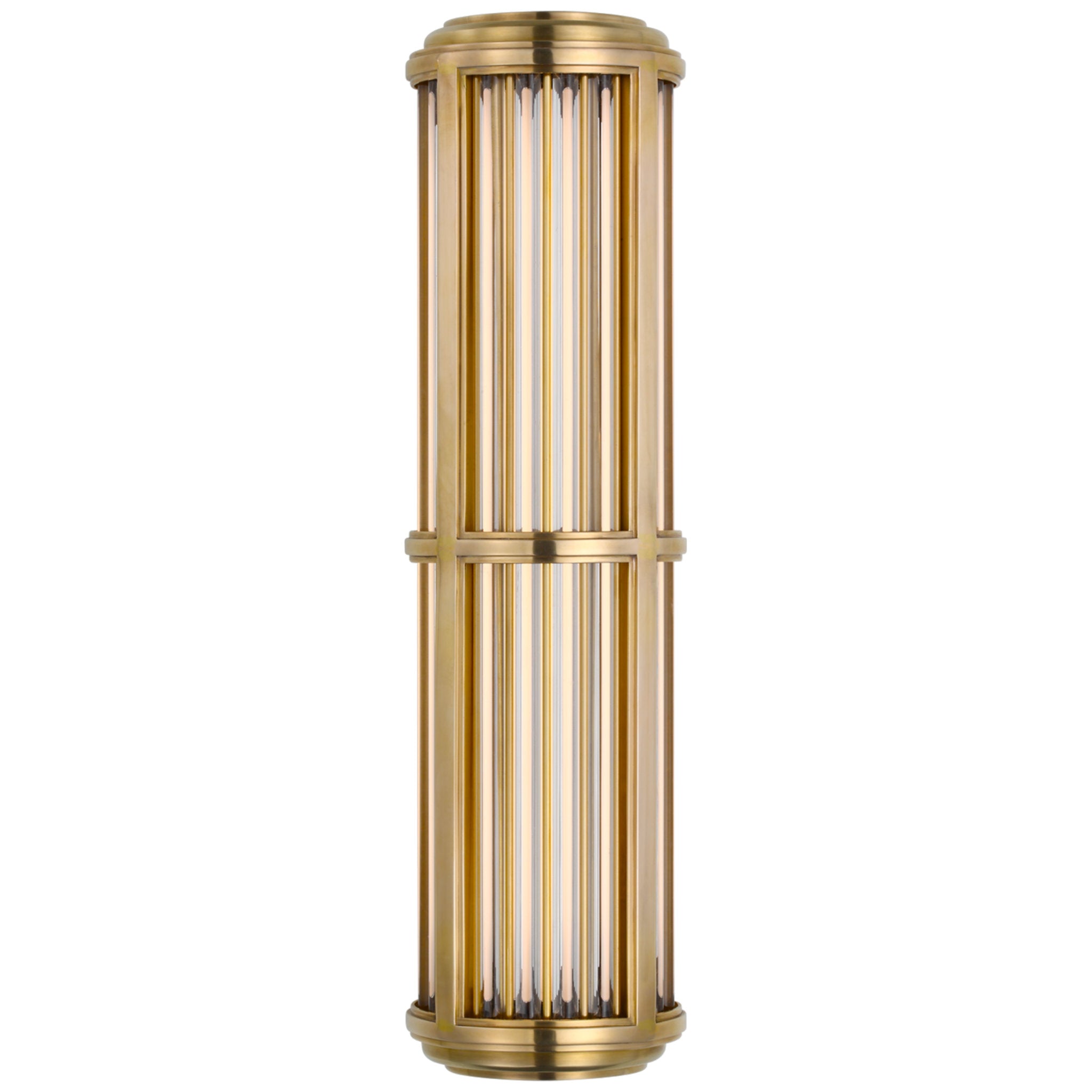 Ralph Lauren Perren Medium Wall Sconce in Natural Brass and Glass Rods Wall Light W5.25" x H19.75"