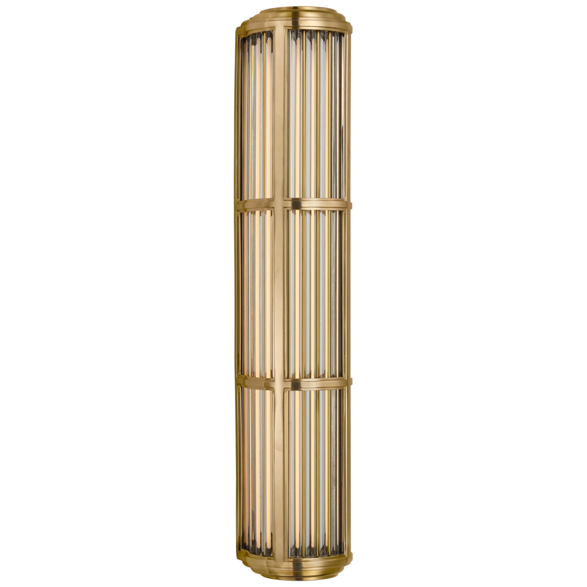 Ralph Lauren Perren Large Wall Sconce in Natural Brass and Glass Rods Wall Light W5.25" x H27.75"