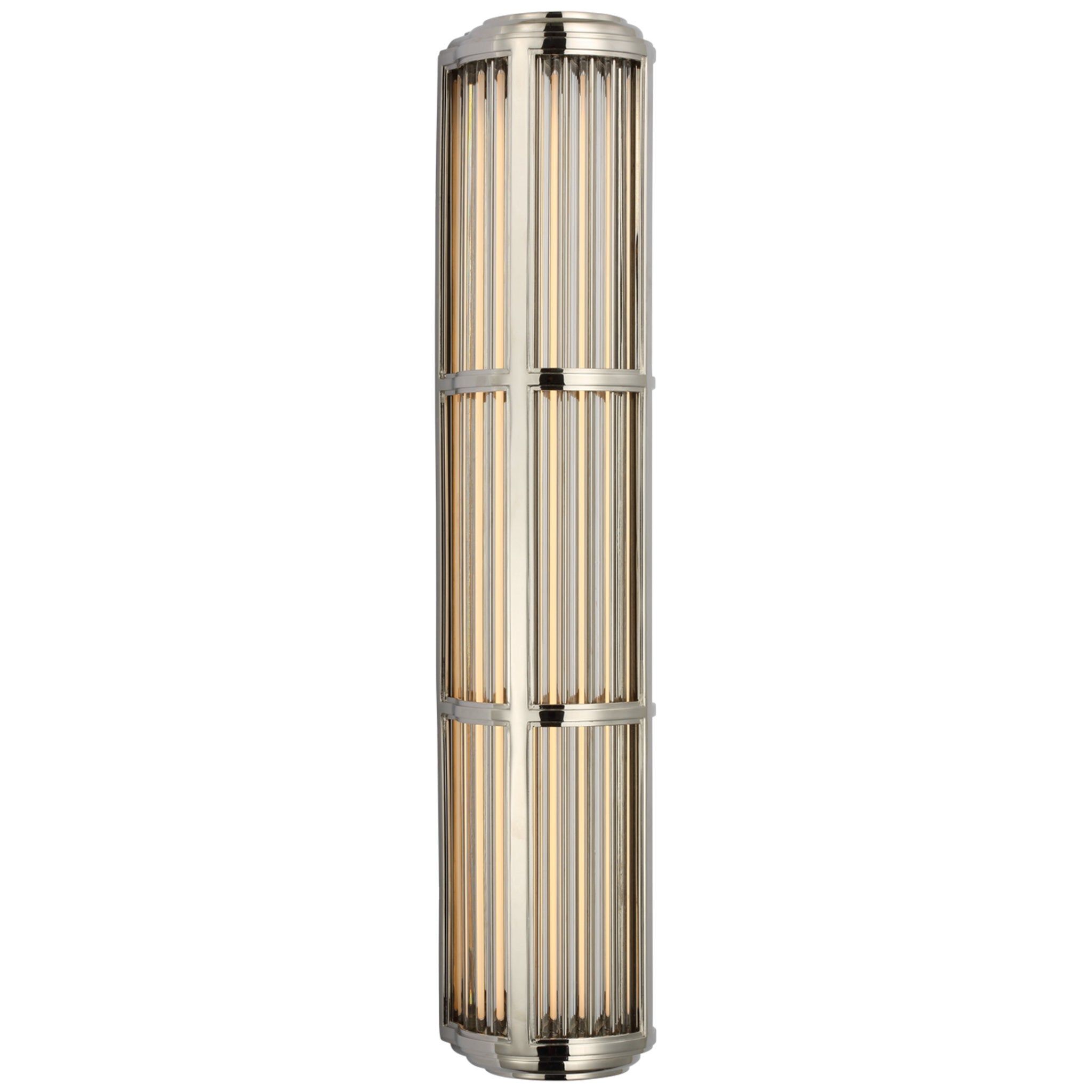 Ralph Lauren Perren Large Wall Sconce in Polished Nickel and Glass Rods Wall Light W5.25" x H27.75"
