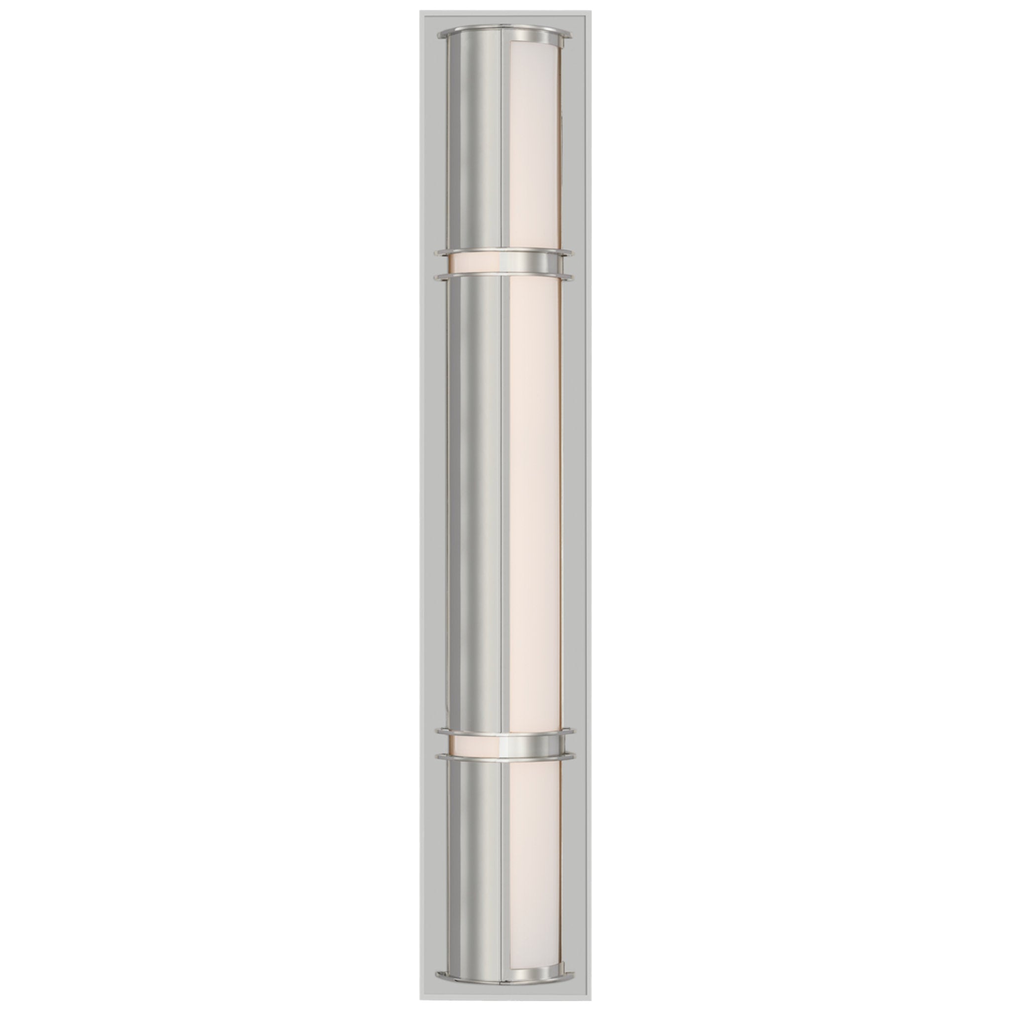 Ralph Lauren Strever 26" Shielded Bath Light in Polished Nickel with White Glass Wall Light W4.5" x H26"