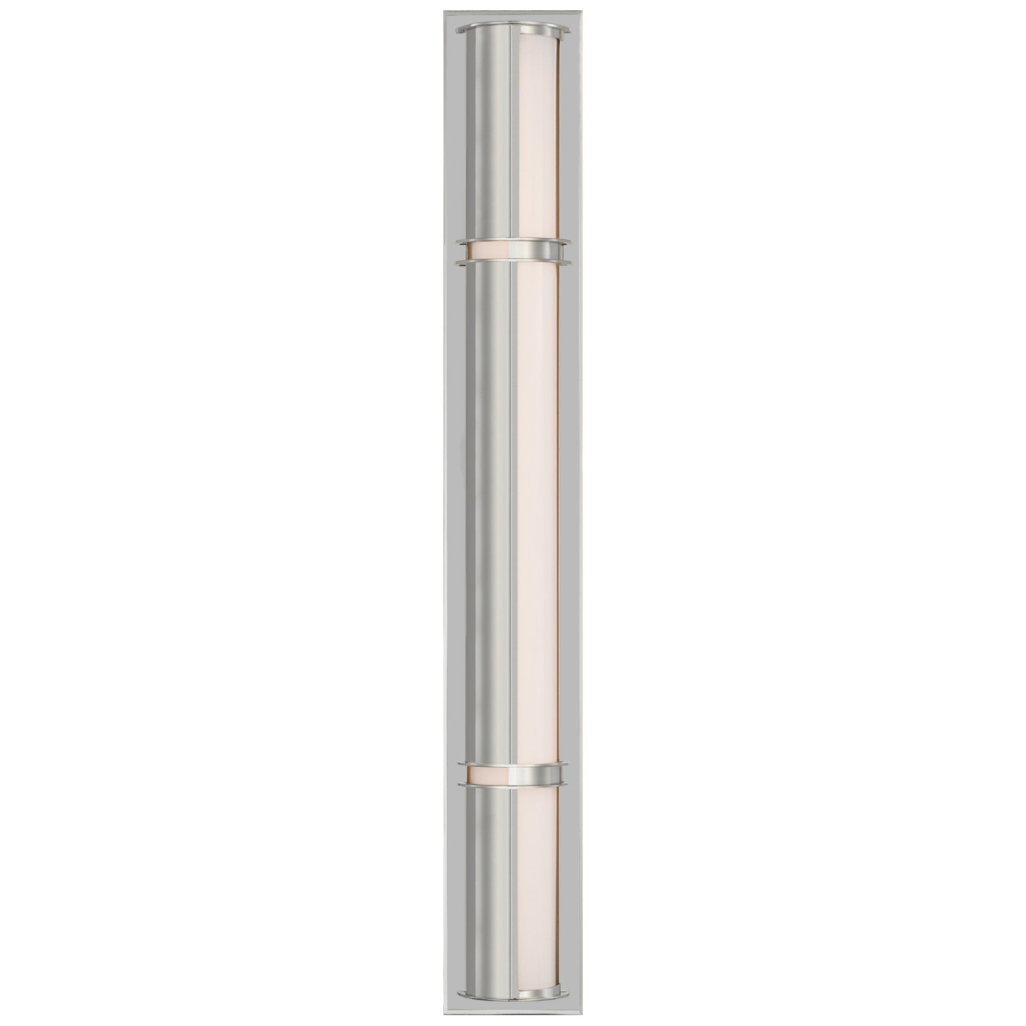 Ralph Lauren Strever 32" Shielded Bath Light in Polished Nickel with White Glass Wall Light W4.5" x H32"