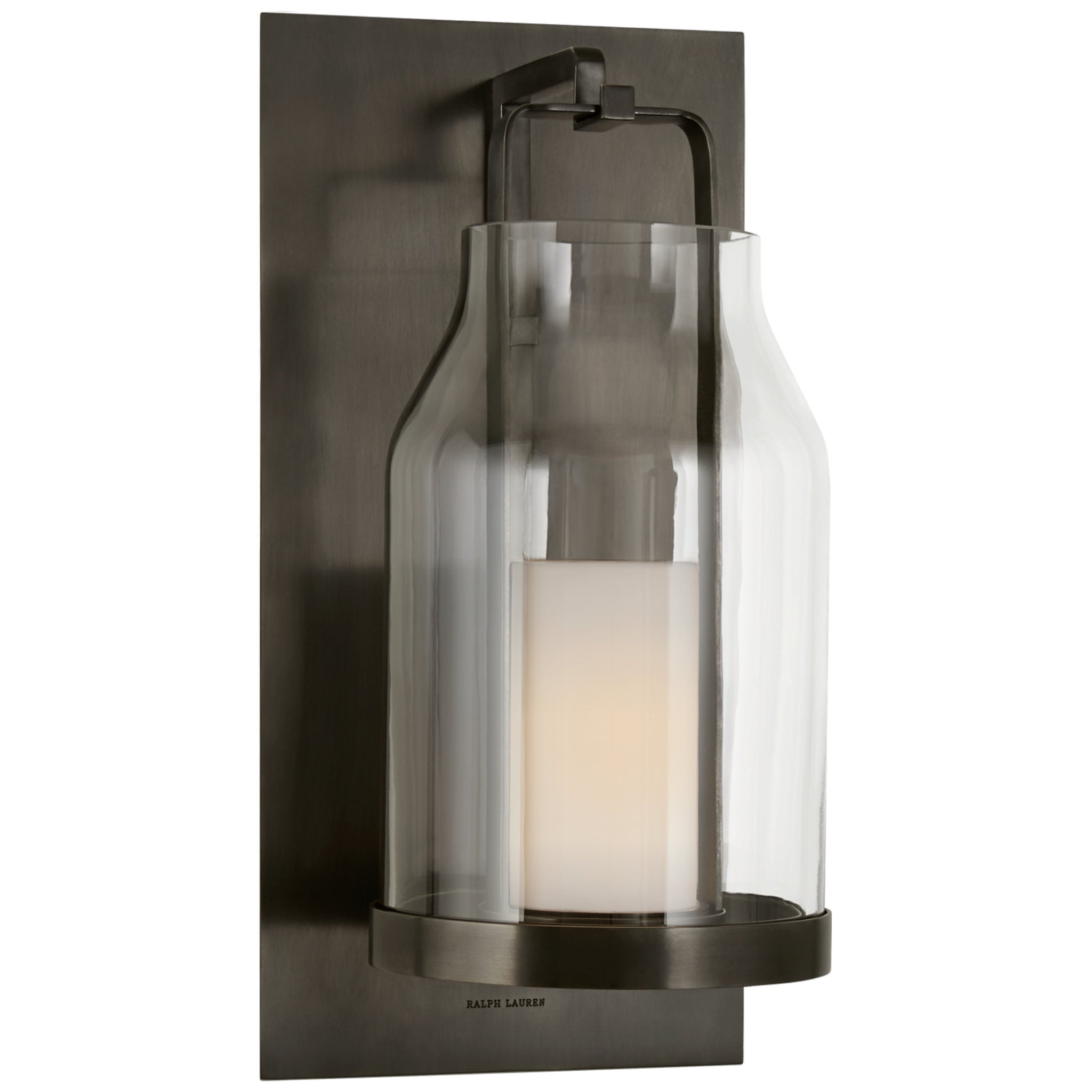 Ralph Lauren Ollie Small Wall Lantern in Bronze with Clear Glass Outdoor Lighting W8" x H16.5"