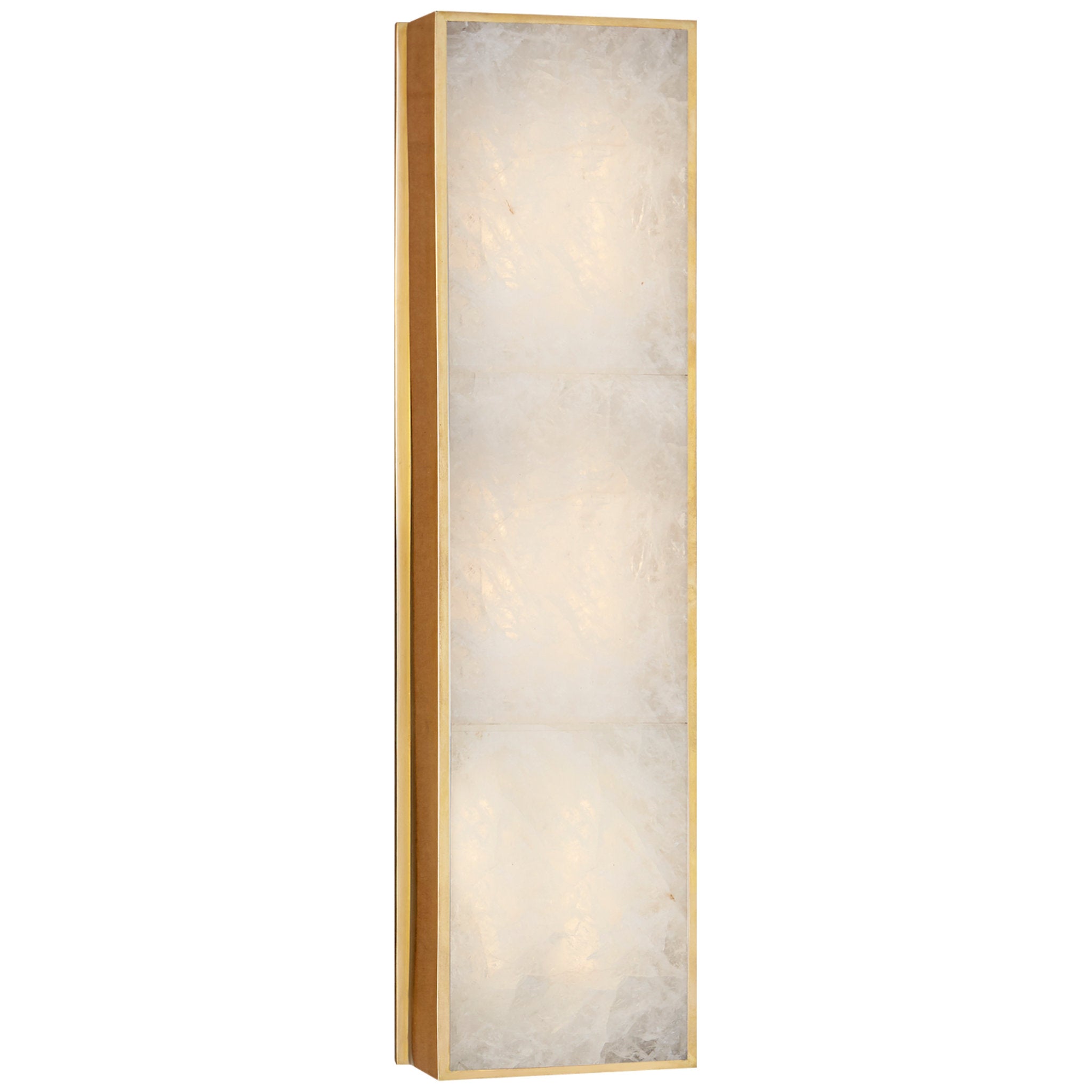 Ralph Lauren Ellis Medium Linear Sconce in Natural Brass and Natural Quartz Wall Light W5" x H18.75"
