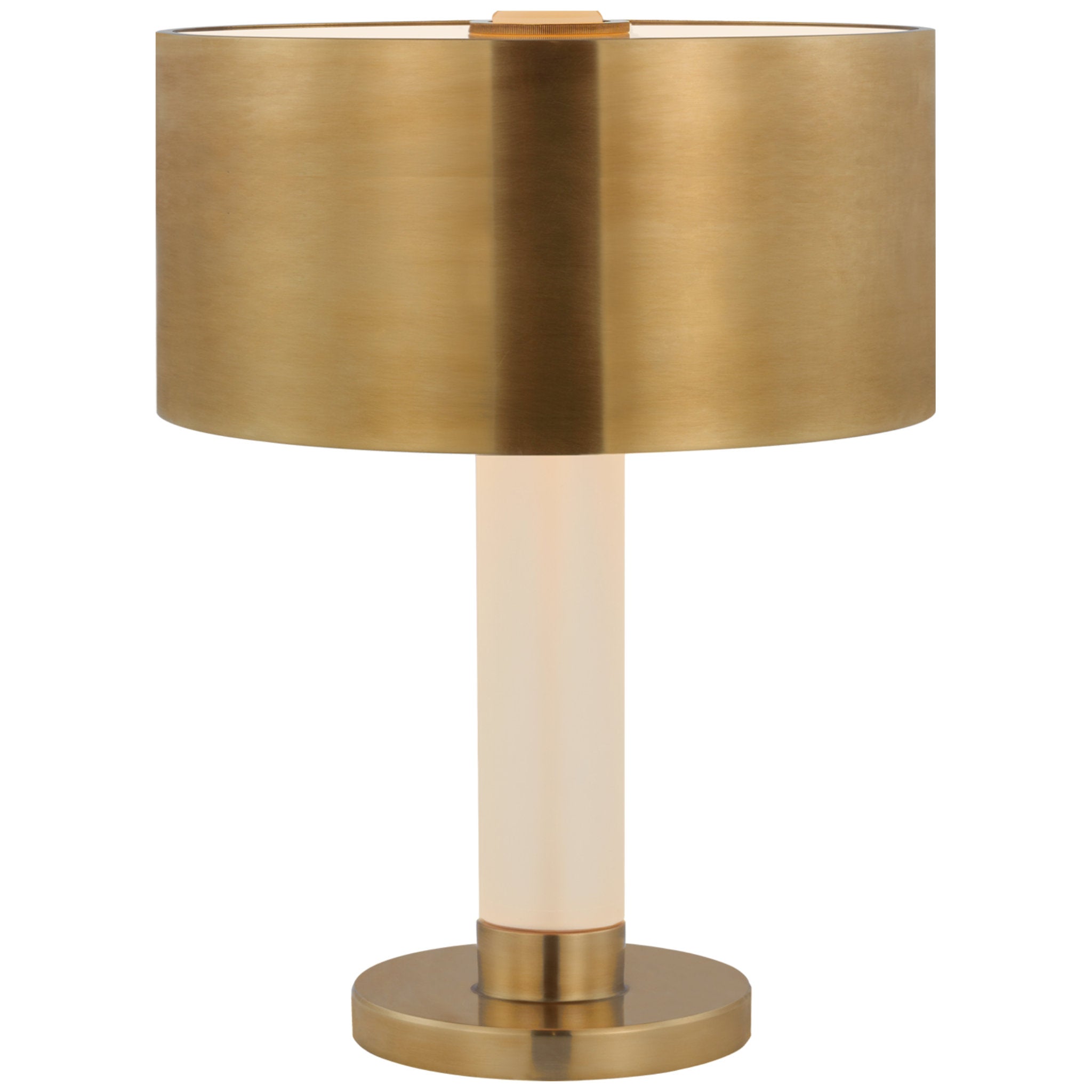 Ralph Lauren Barton Desk Lamp in Natural Brass and Etched Crystal with Natural Brass Shade Table Lamp W15.5" x H20.25"