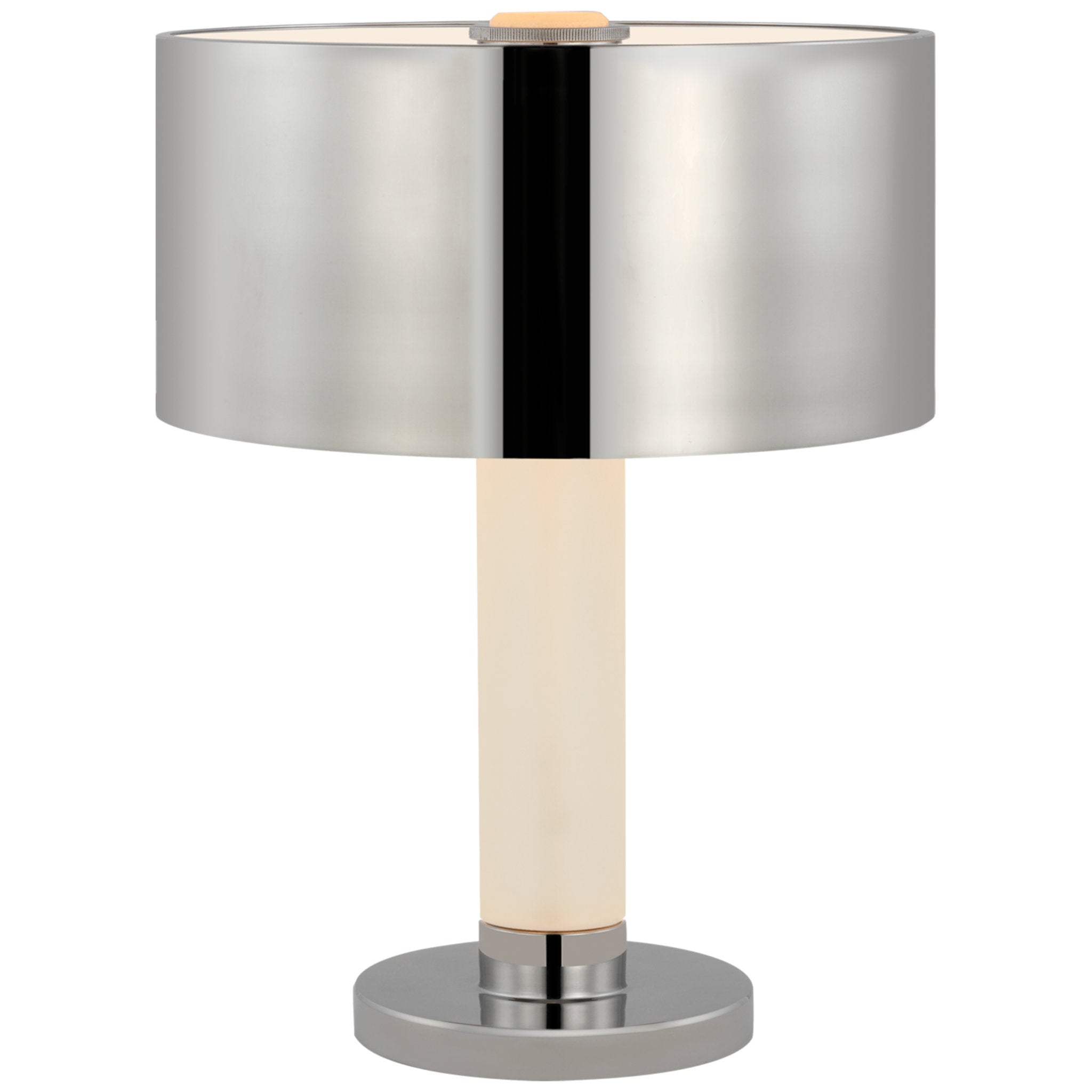 Ralph Lauren Barton Desk Lamp in Polished Nickel and Etched Crystal with Polished Nickel Shade Table Lamp W15.5" x H20.25"