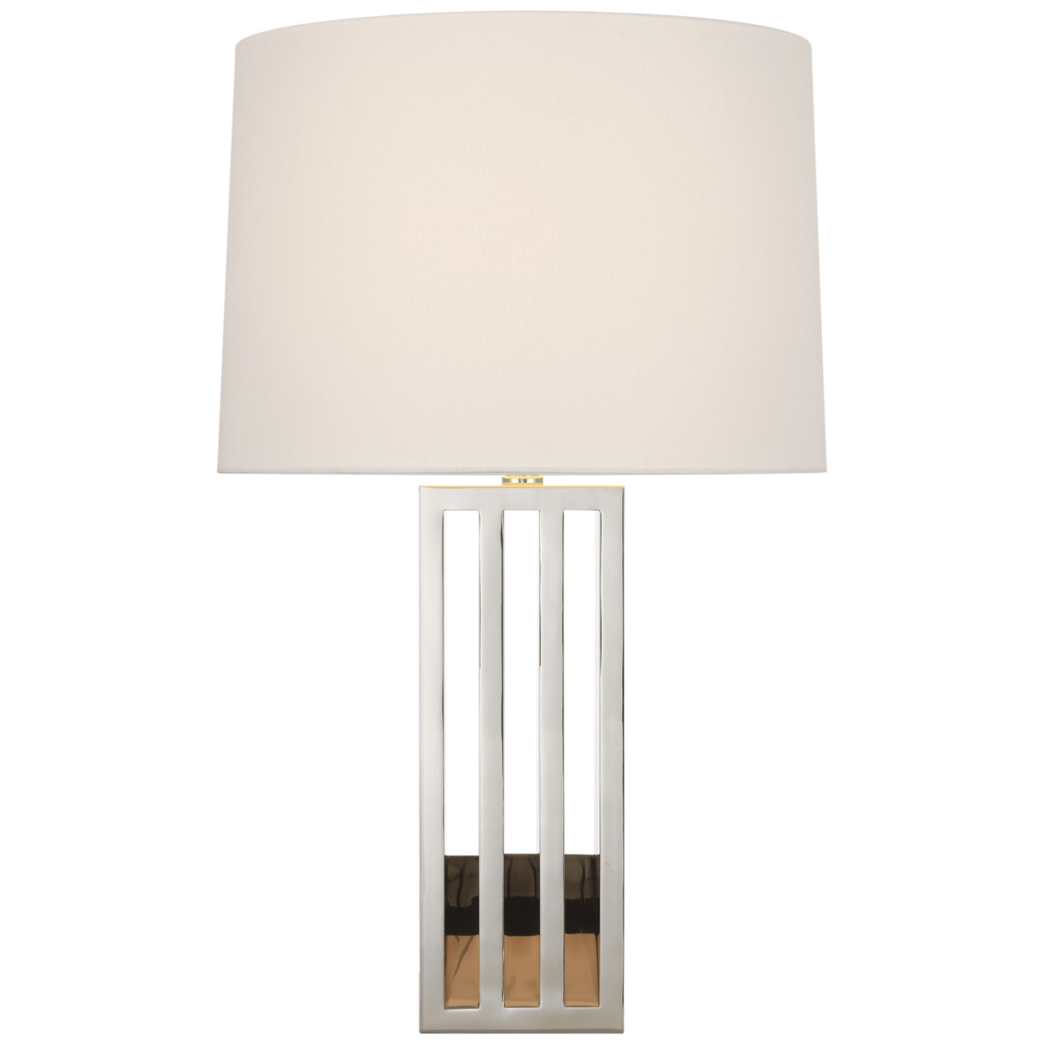 Ralph Lauren Penrose 29" Table Lamp in Polished Nickel with White Paper Shade W18" x H28.75"