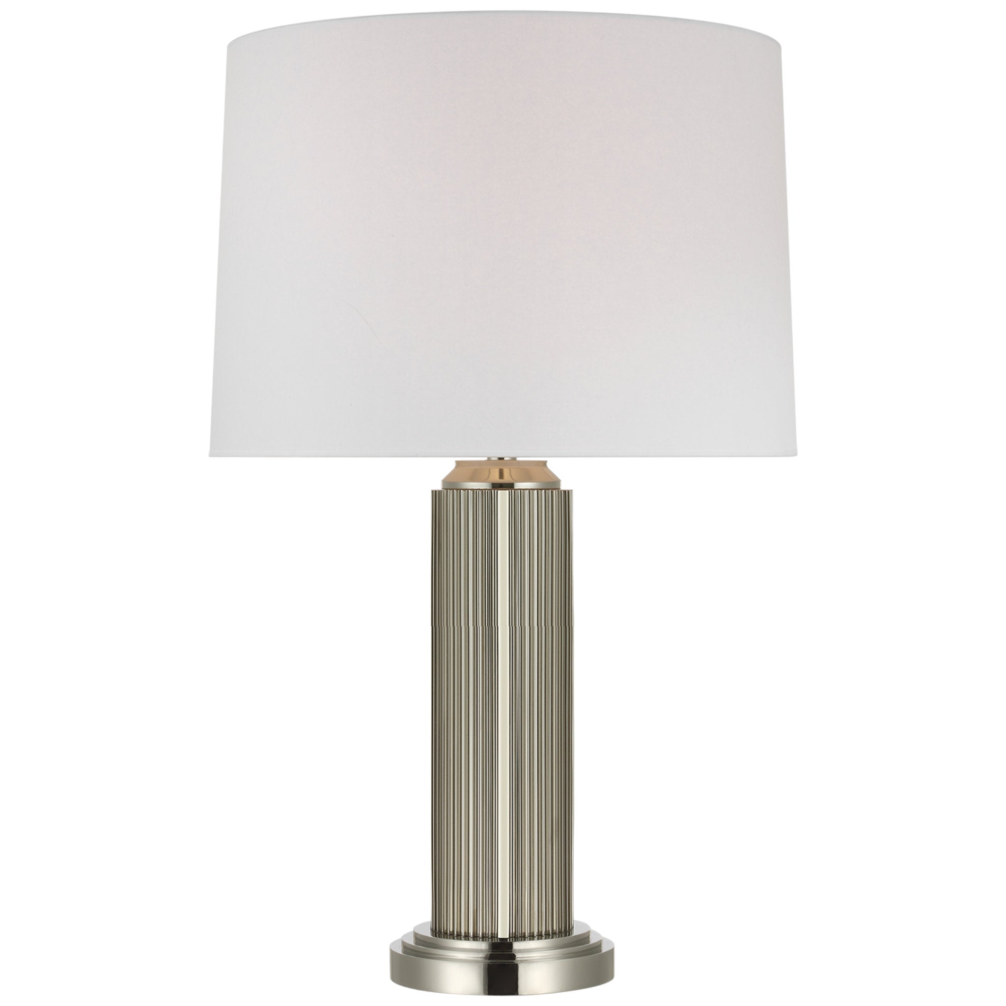 Ralph Lauren Langton 29" Table Lamp in Polished Nickel with White Paper Shade W18" x H28.5"
