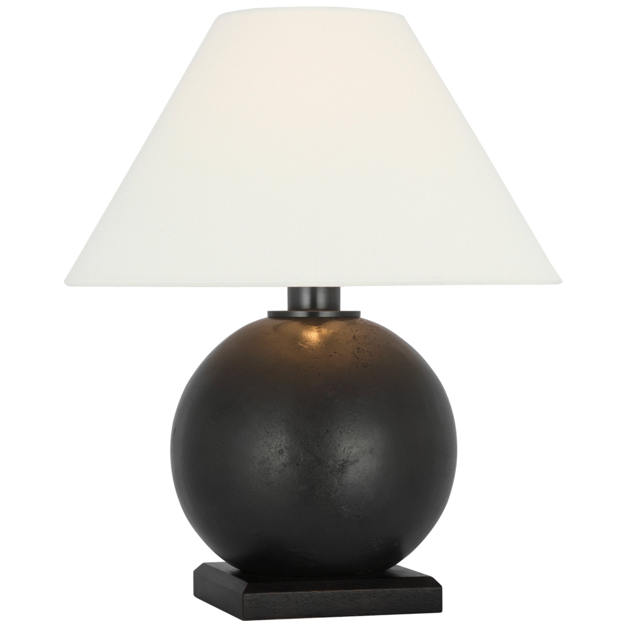 Ralph Lauren Hardwick 20" Table Lamp in Museum Bronze and Black Ebony with Linen Shade W16" x H19"