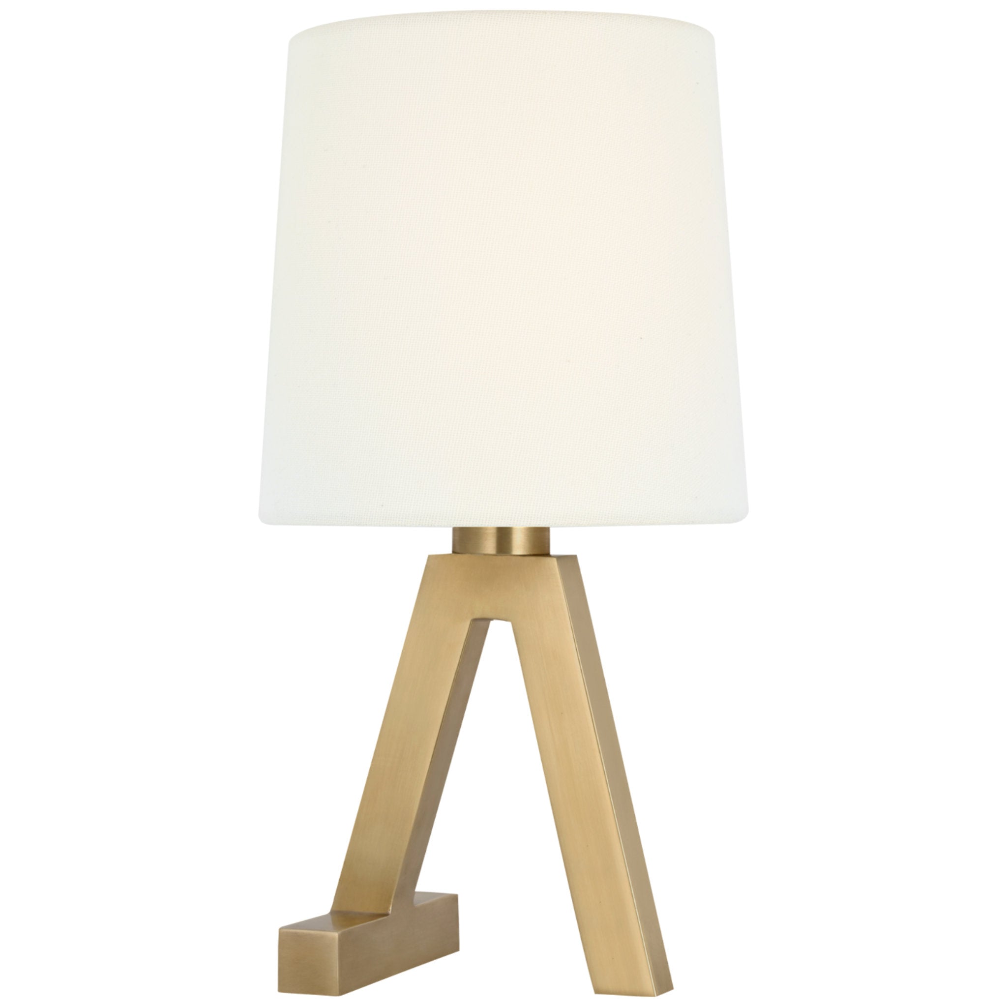 Ralph Lauren Hedger 11" Accent Lamp in Natural Brass with Linen Shade Table Lamp W5.5" x H10.75"