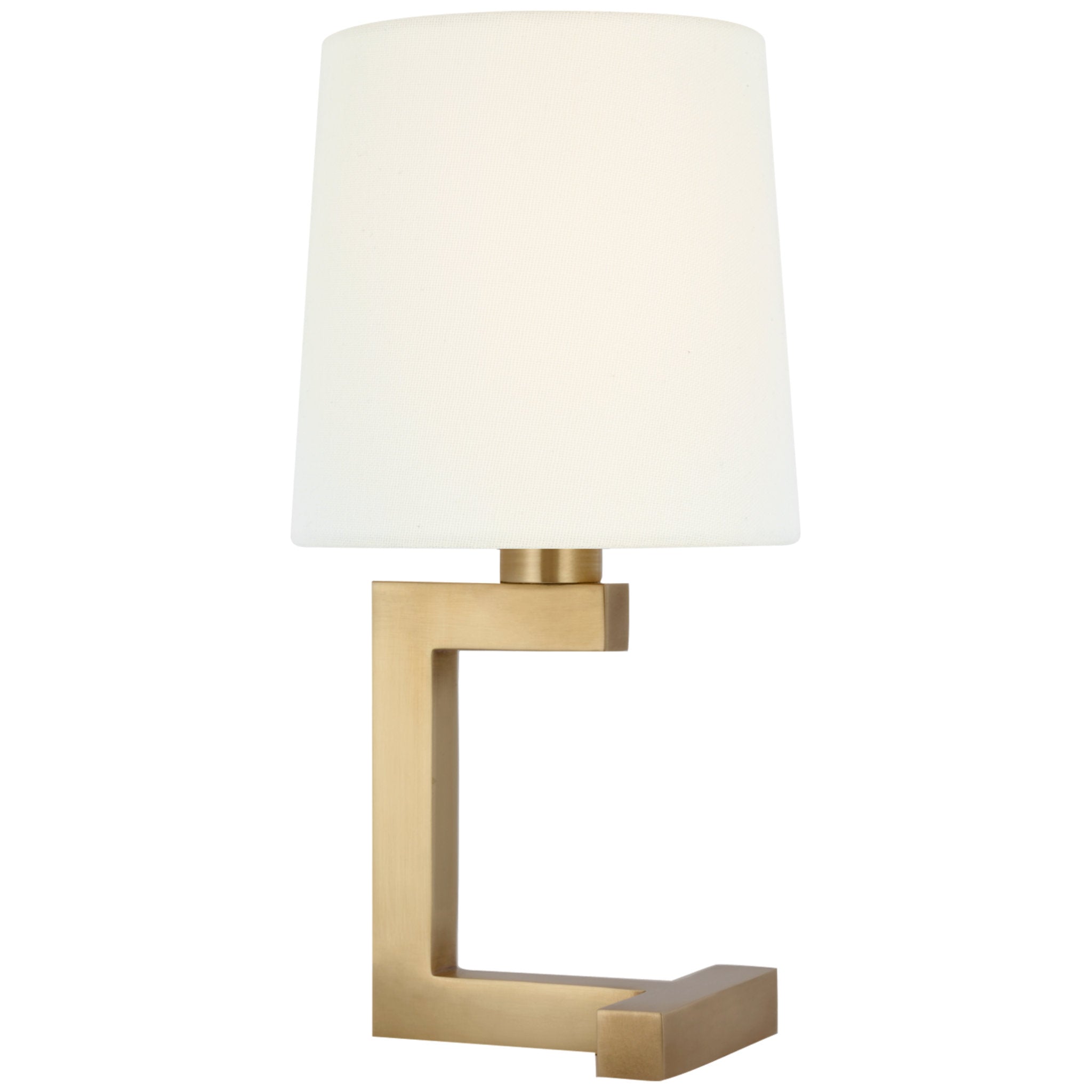 Ralph Lauren Hedger 12" Accent Lamp in Natural Brass with Linen Shade Table Lamp W5.5" x H10.75"