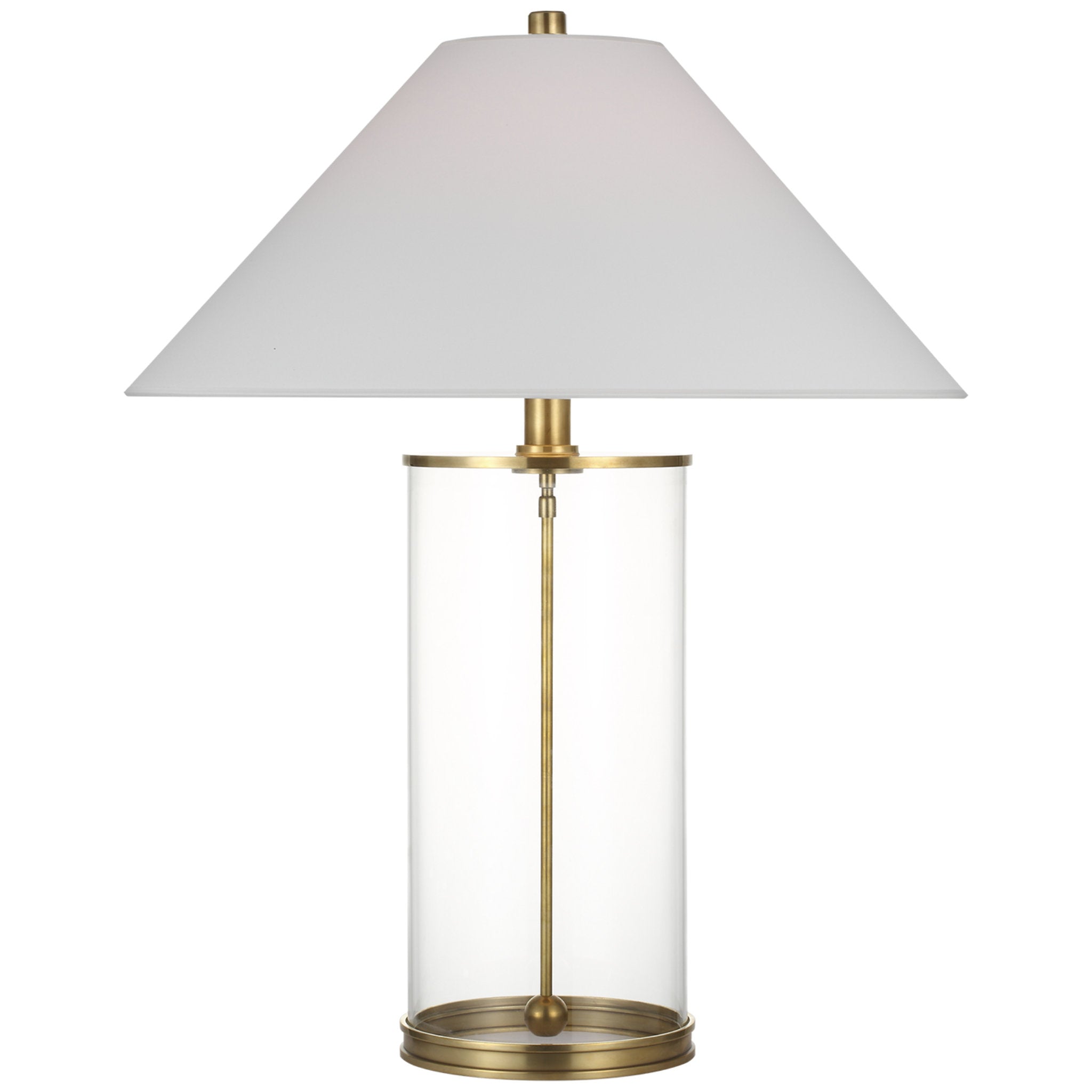 Ralph Lauren Modern Cordless Table Lamp in Natural Brass with Linen Shade W26" x H32"