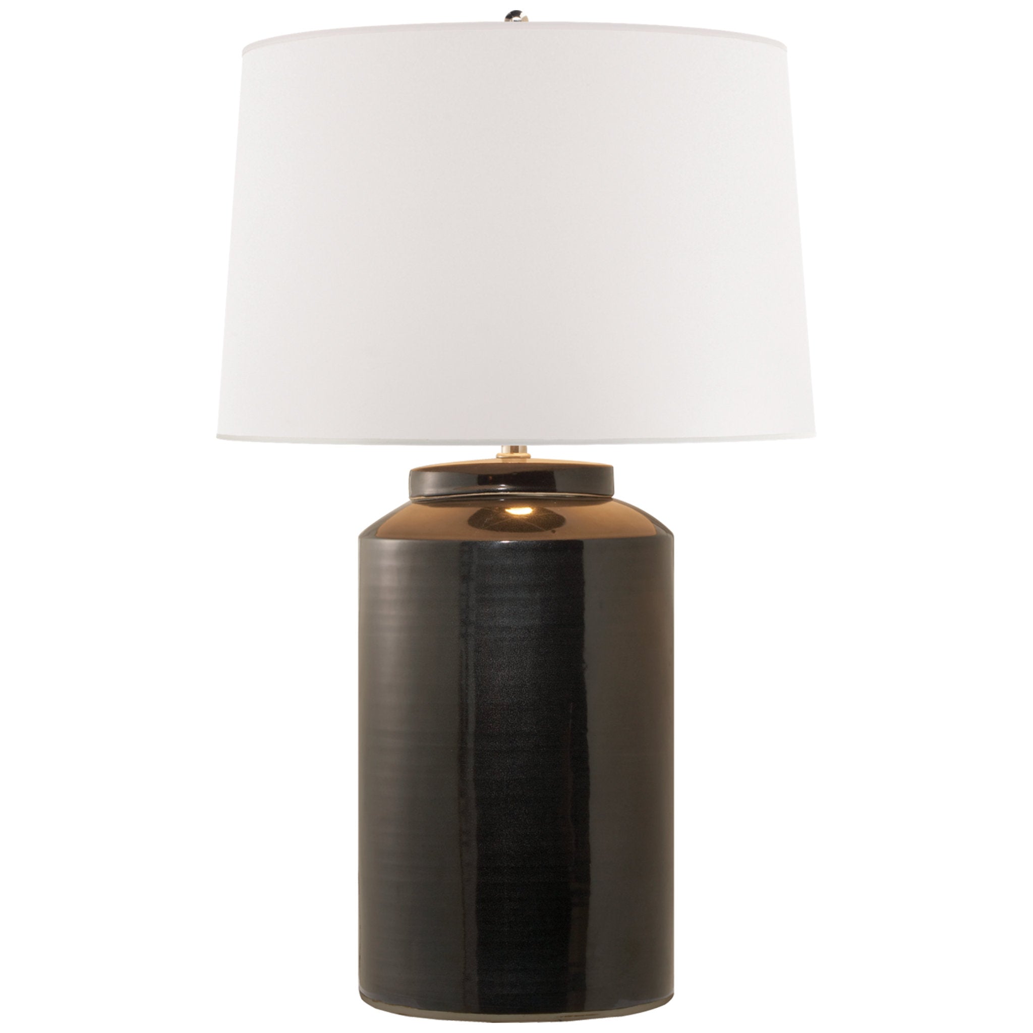 Ralph Lauren Carter Large Table Lamp in Black Porcelain with White Paper Shade W22" x H36.5"