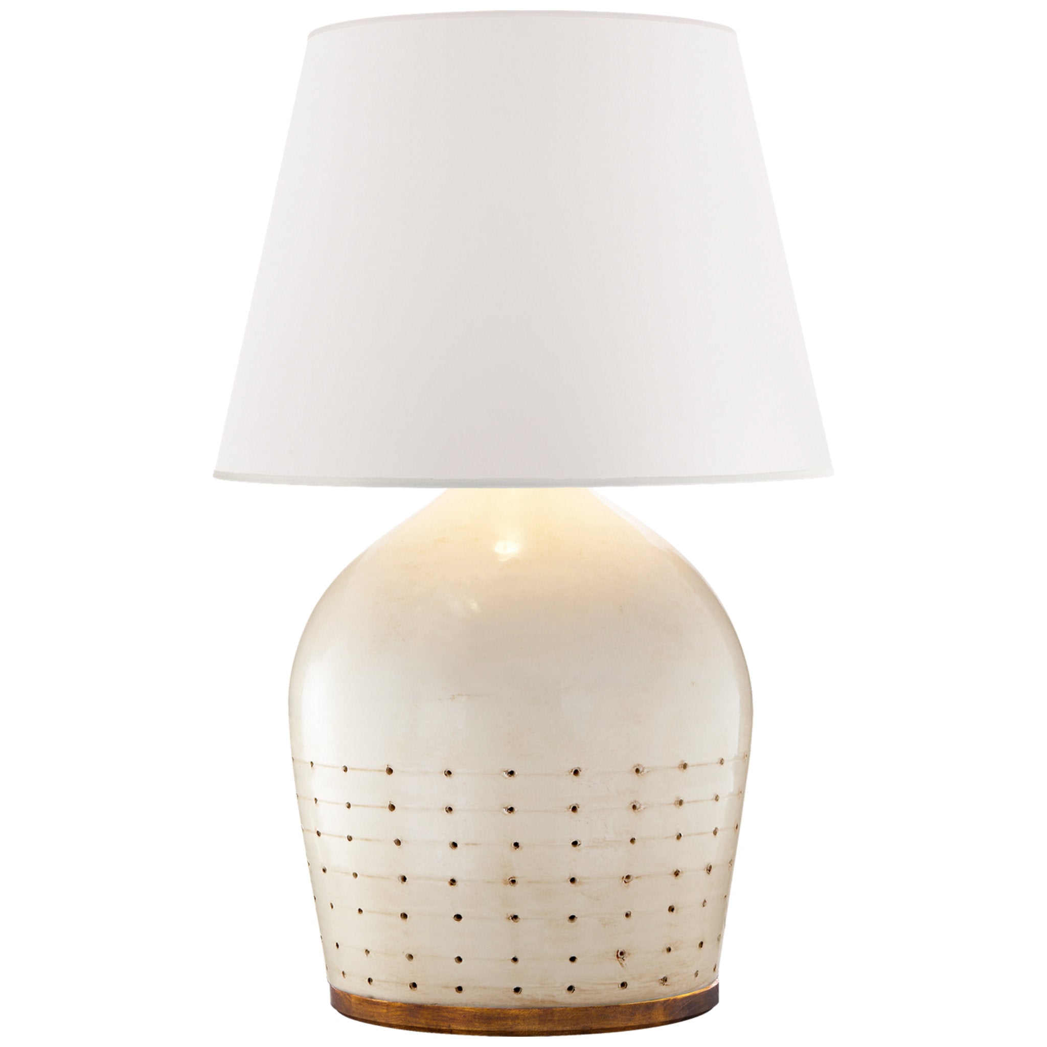 Ralph Lauren Halifax Small Table Lamp in Coconut with White Paper