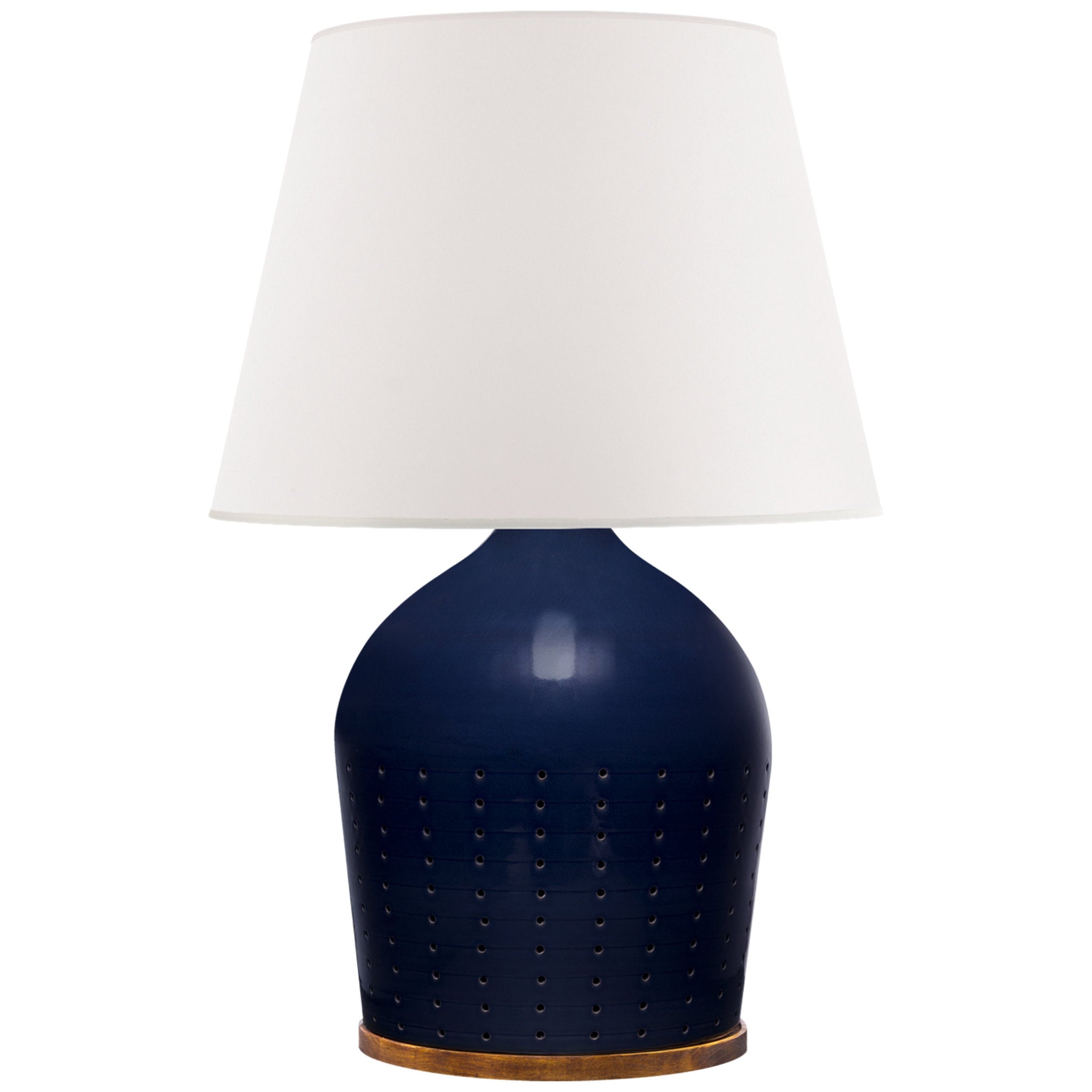 Ralph Lauren Halifax Large Table Lamp in Blue Ceramic with White Paper Shade W25" x H36"