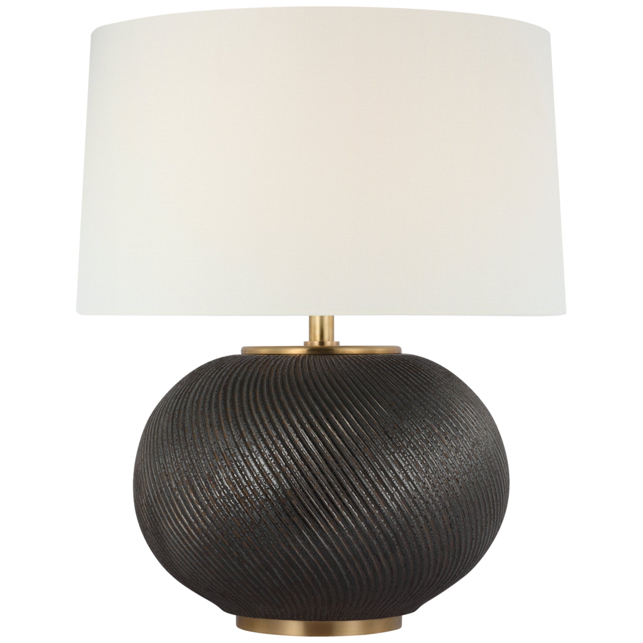 Ralph Lauren Mirelle Medium Table Lamp in Crystal Bronze with Linen Shade W19" x H23.25"