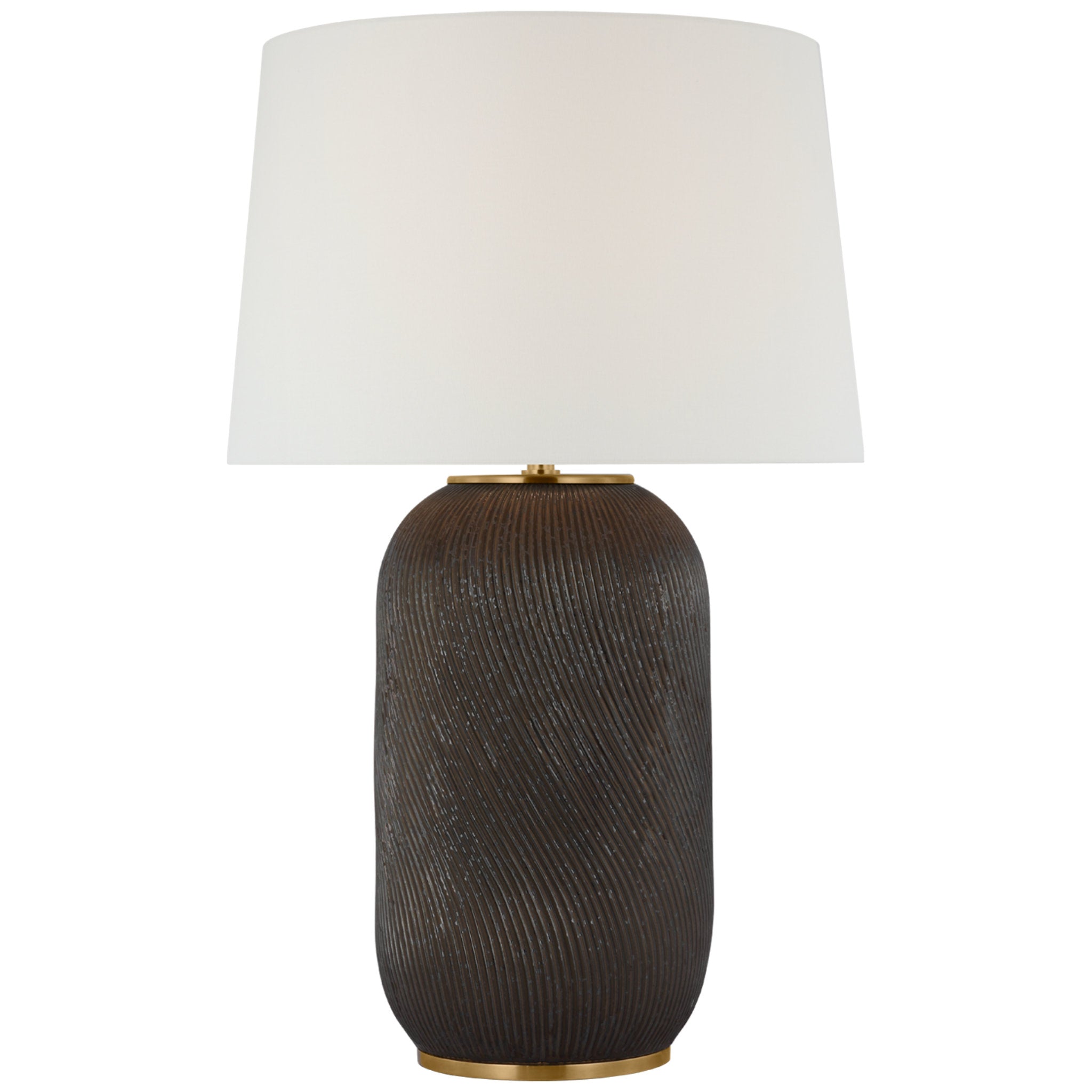 Ralph Lauren Mirelle Extra Large Table Lamp in Crystal Bronze with Linen Shade W23" x H36.5"