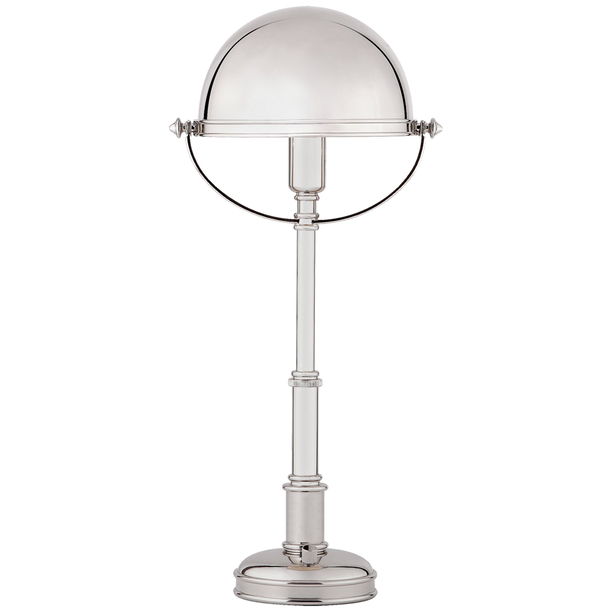 Ralph Lauren Carthage Mini Lamp in Polished Nickel Table Lamp W8.75" x H16.25" - 20.25"