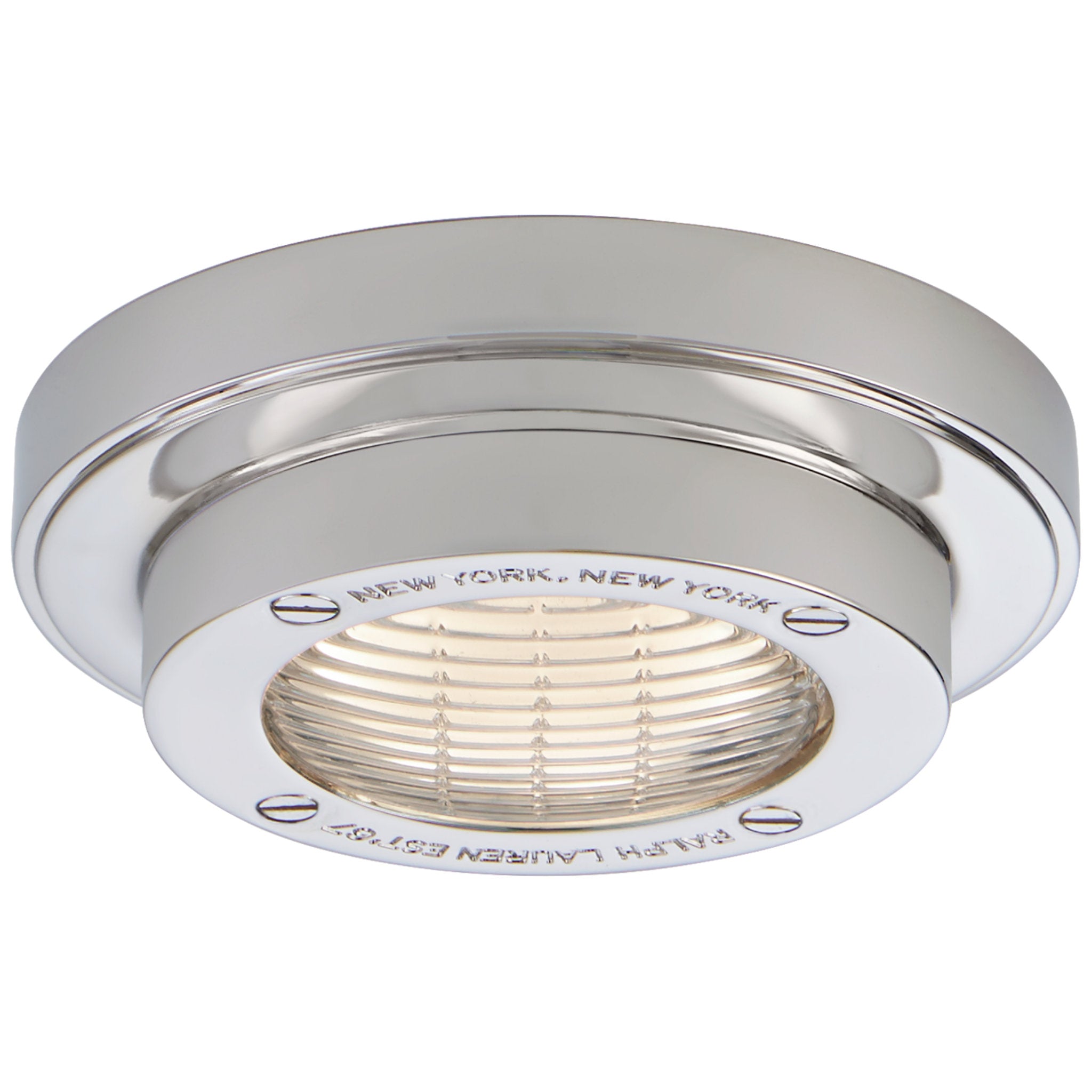 Ralph Lauren Grant 4.5" Solitaire Flush Mount in Polished Nickel Ceiling Light W4.5" x H1.5"