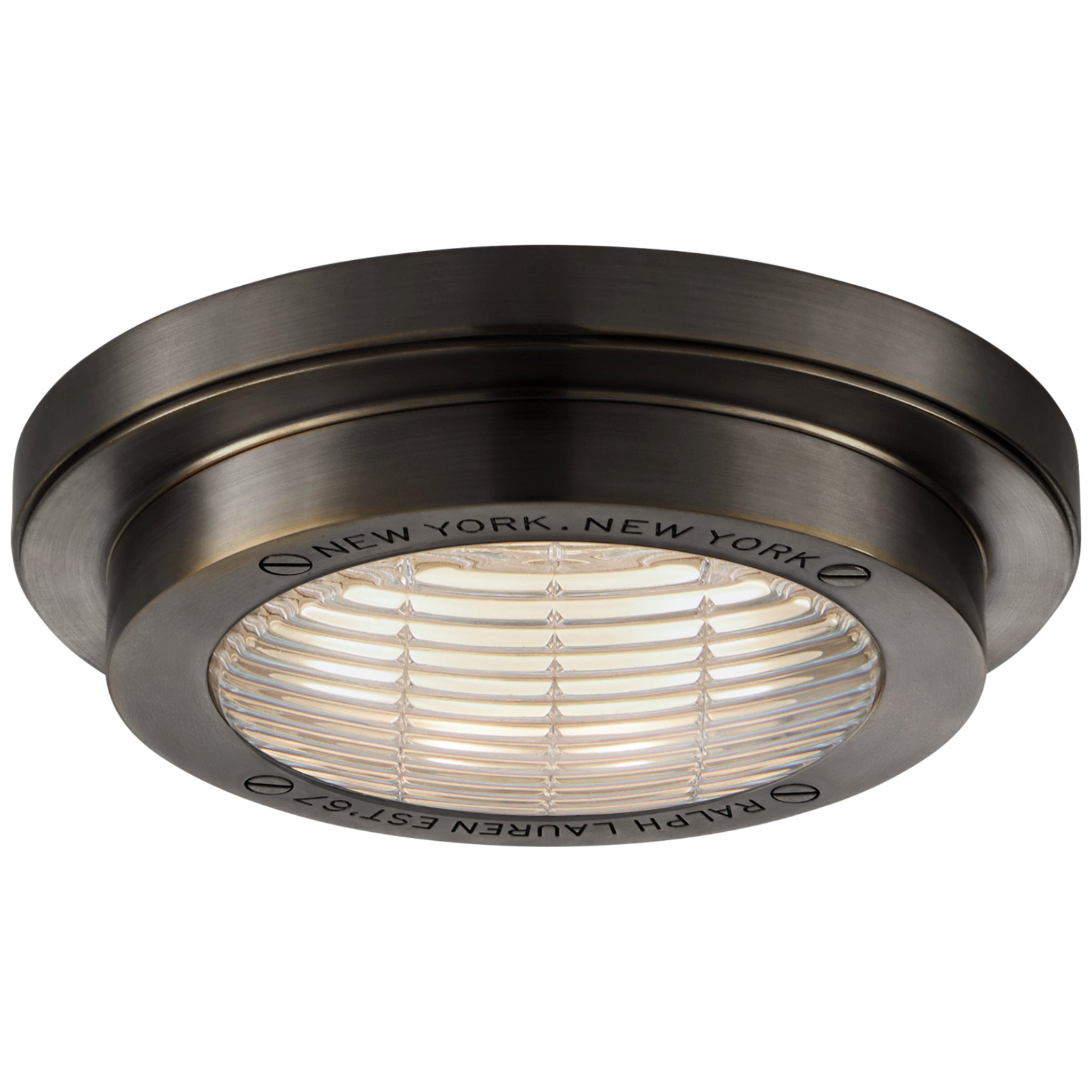 Ralph Lauren Grant 6.25" Solitaire Flush Mount in Bronze Ceiling Light W6.25" x H1.75"