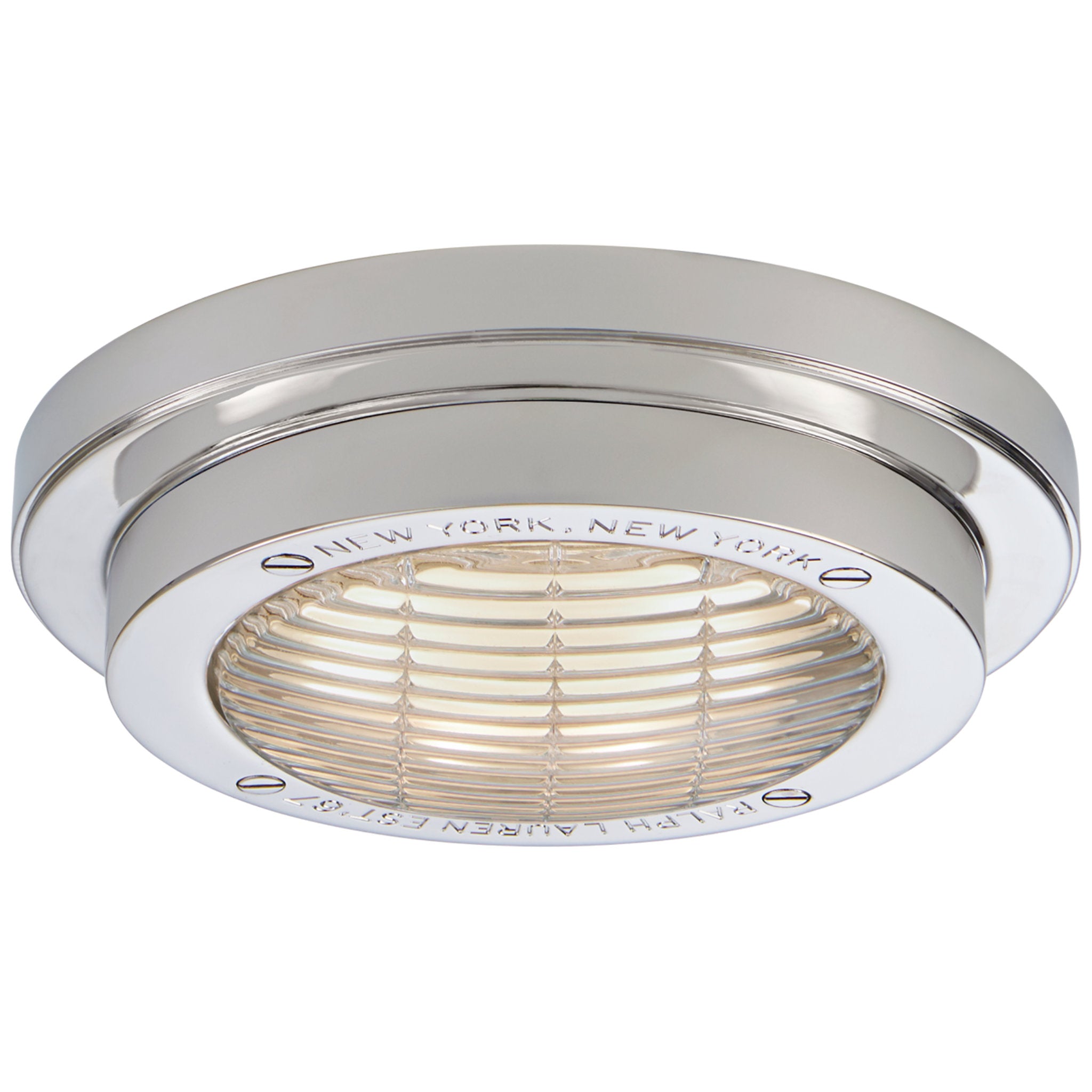 Ralph Lauren Grant 6.25" Solitaire Flush Mount in Polished Nickel Ceiling Light W6.25" x H1.75"