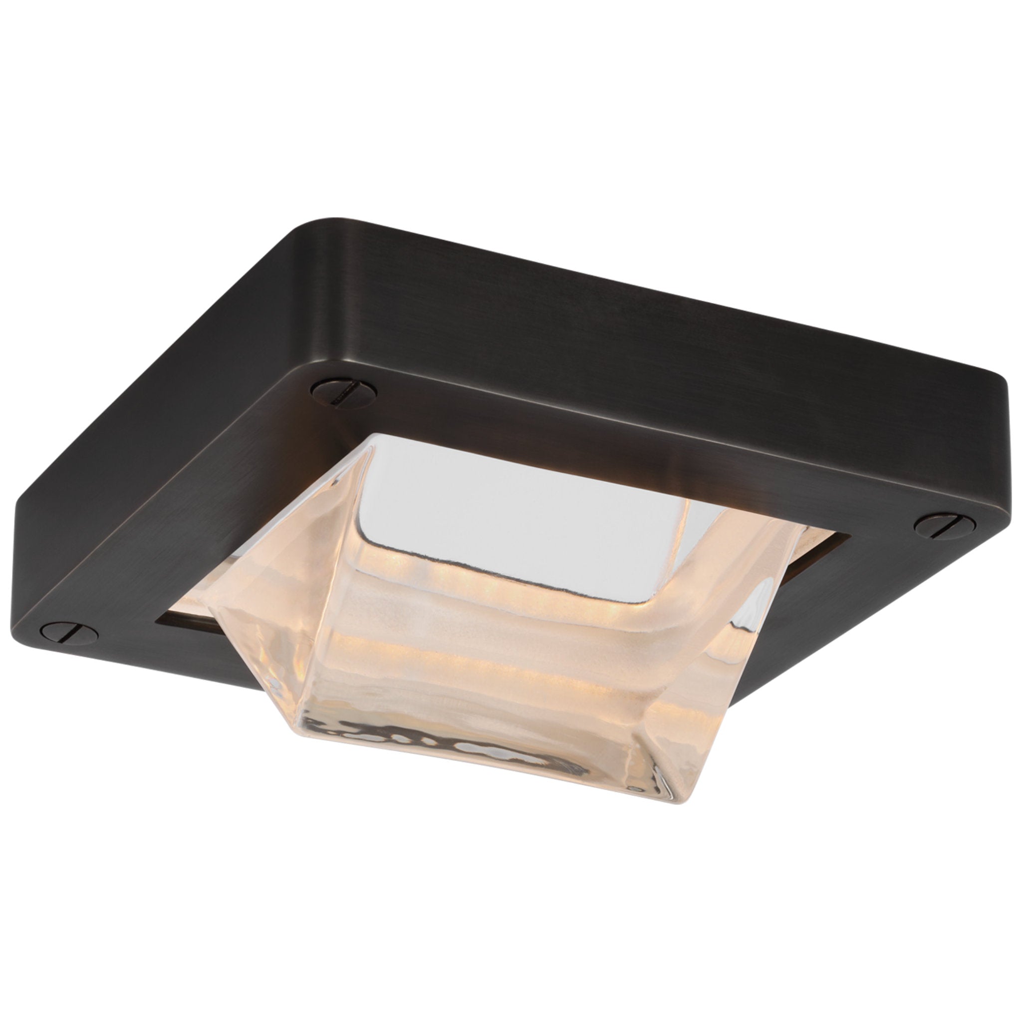 Ralph Lauren Rolland 5" Solitaire Flush Mount in Bronze and Clear Glass Ceiling Light W5" x H2.5"