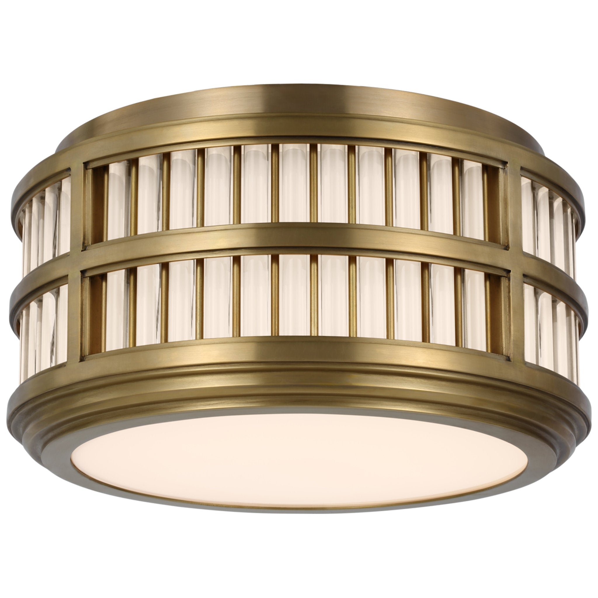 Ralph Lauren Perren 12" Flush Mount in Natural Brass and Glass Rods Ceiling Light W12" x H6.25"
