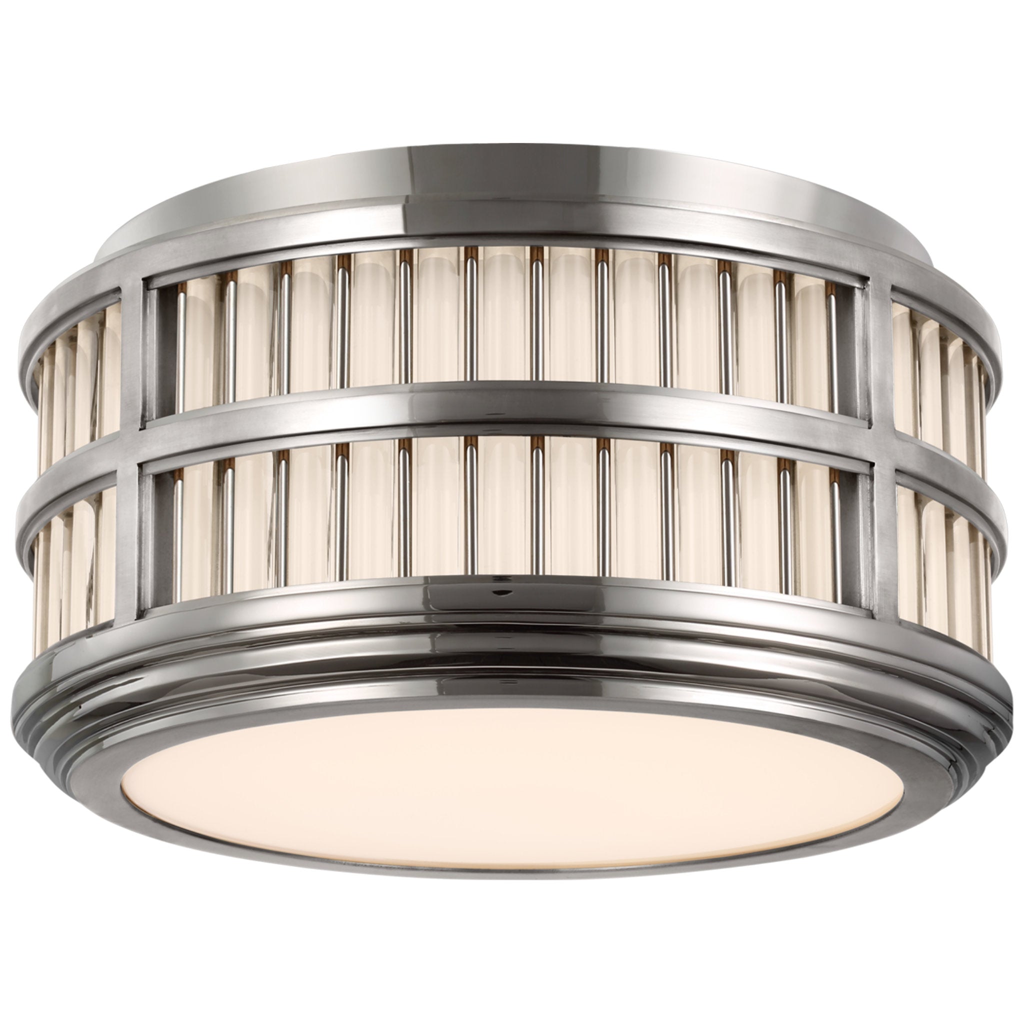 Ralph Lauren Perren 12" Flush Mount in Polished Nickel and Glass Rods Ceiling Light W12" x H6.25"