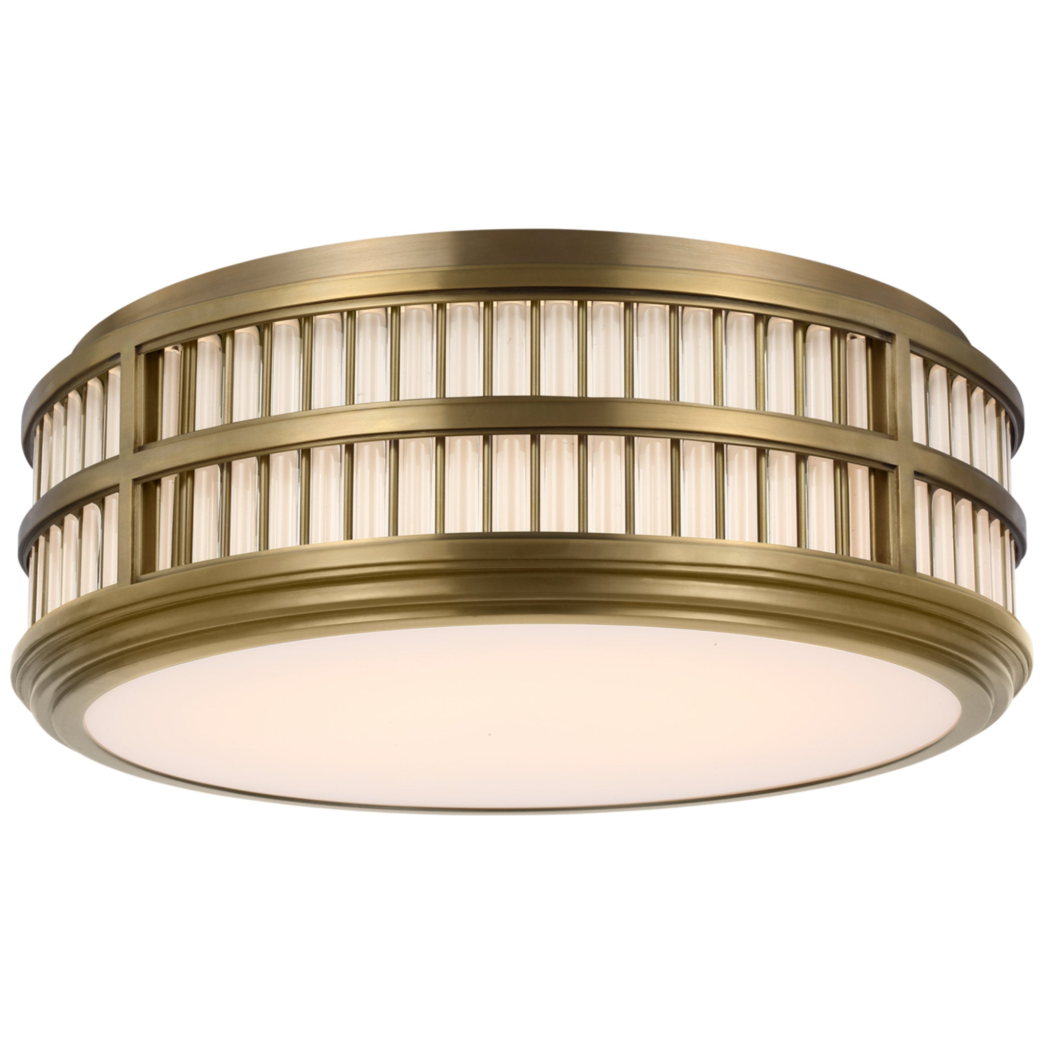 Ralph Lauren Perren 18" Flush Mount in Natural Brass and Glass Rods Ceiling Light W18" x H6.25"