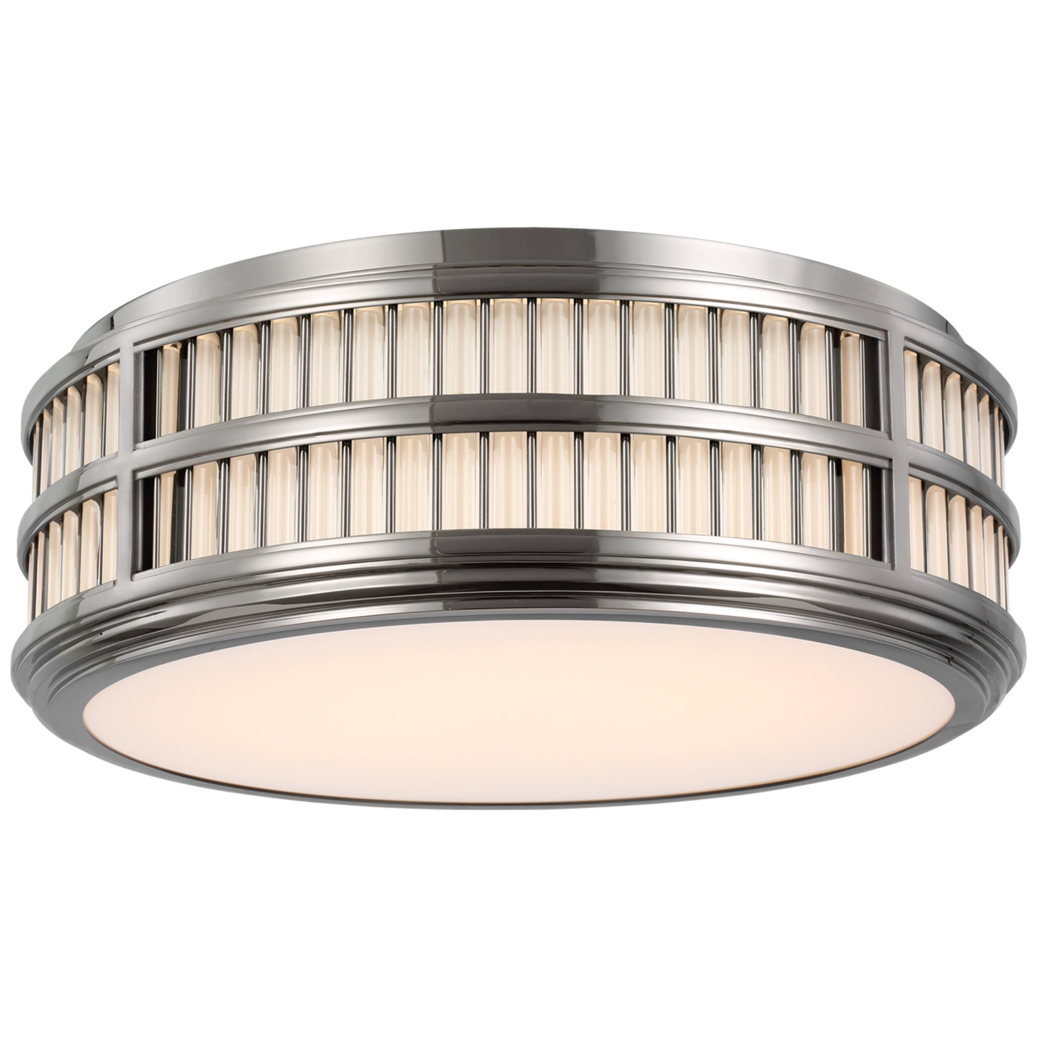 Ralph Lauren Perren 18" Flush Mount in Polished Nickel and Glass Rods Ceiling Light W18" x H6.25"