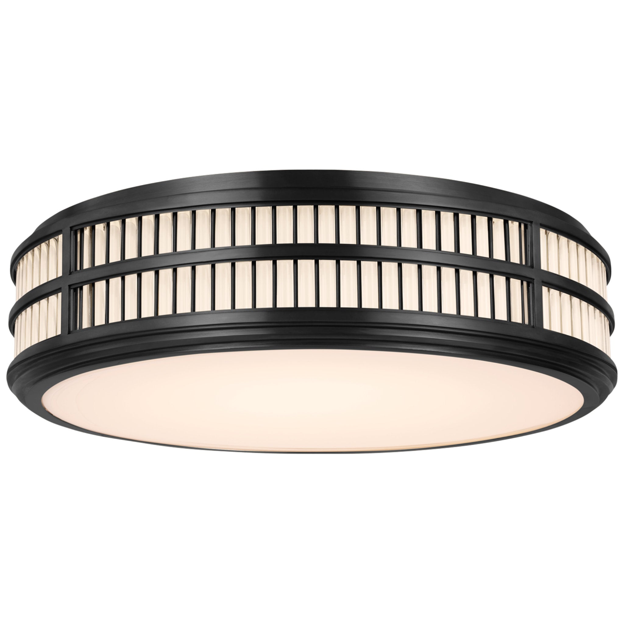 Ralph Lauren Perren 24" Flush Mount in Bronze and Glass Rods Ceiling Light W24" x H6.25"