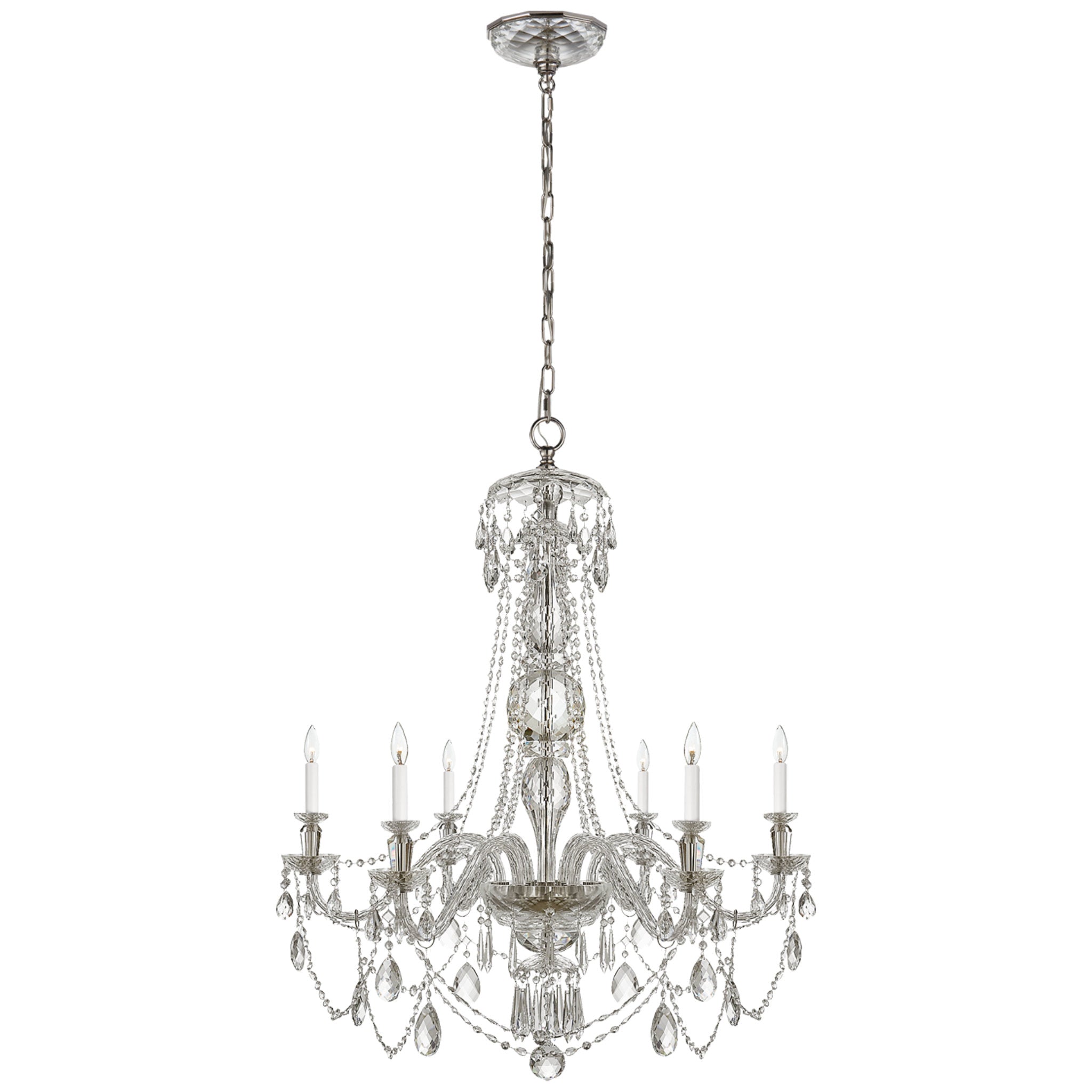 Ralph Lauren Daniela Wide Chandelier in Crystal Ceiling Light W31.25" x H41"