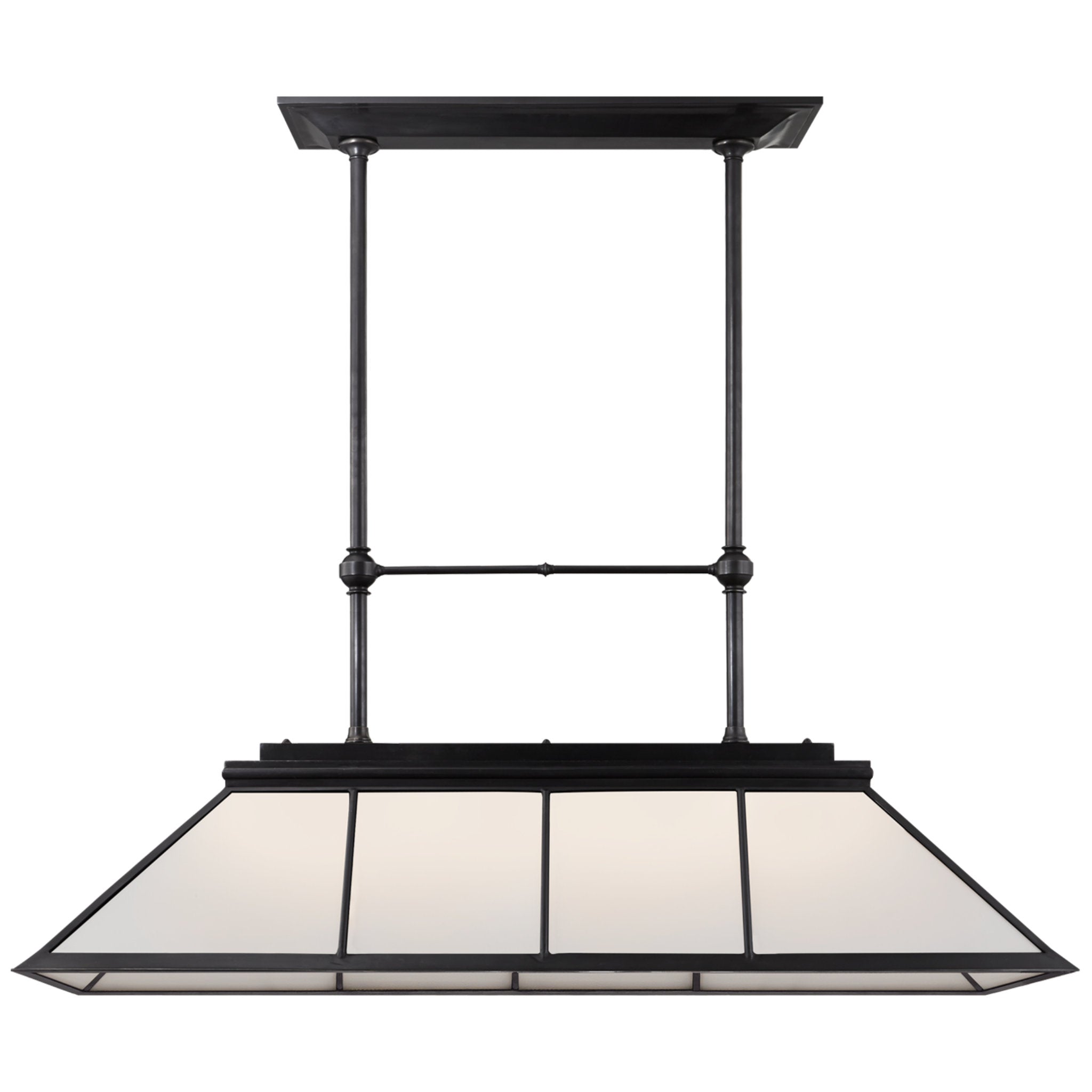 Ralph Lauren Rivington Large Billiard Chandelier in Bronze with White Glass Ceiling Light W56.25"
