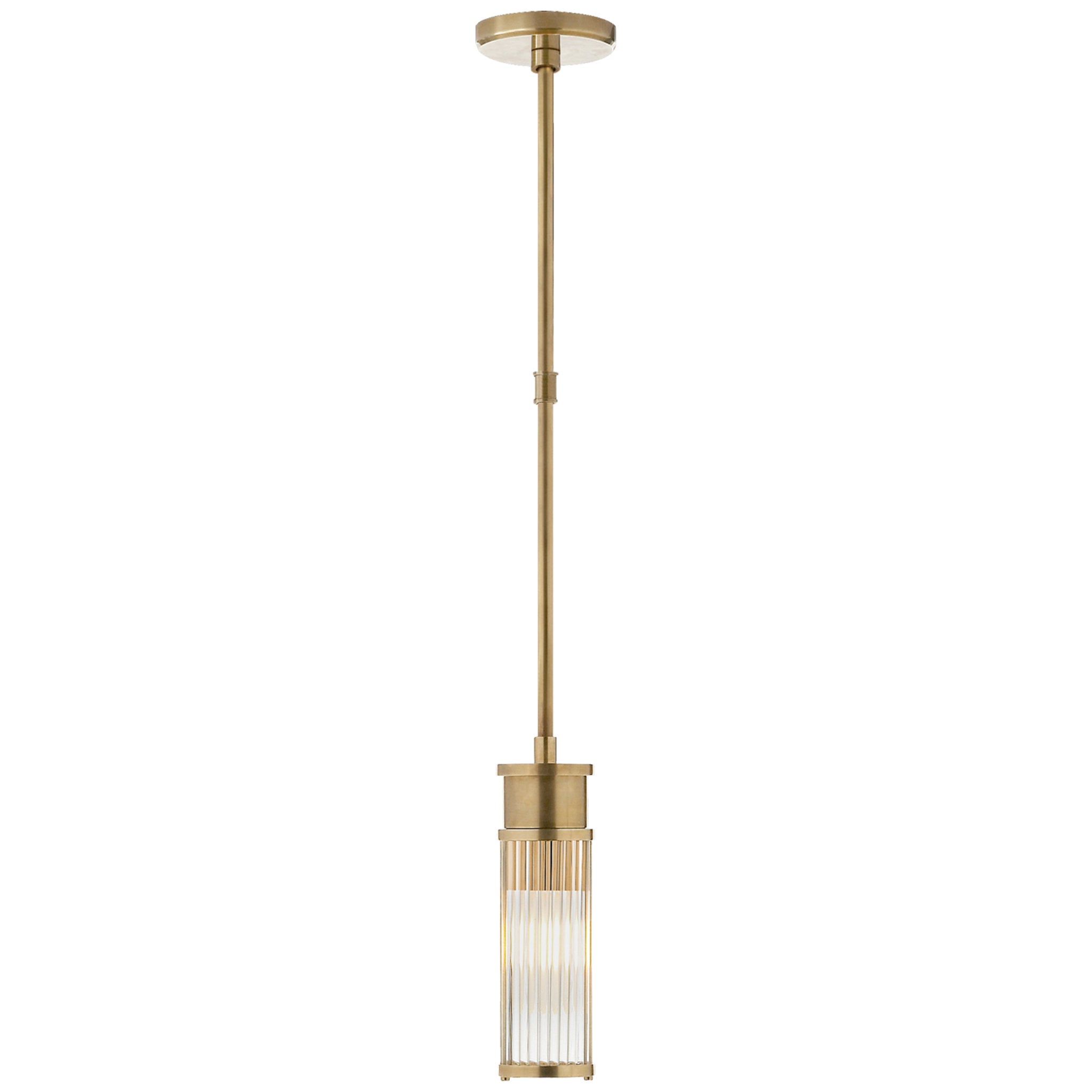 Ralph Lauren Allen Mini Pendant in Natural Brass and Glass Rods Ceiling Light W3.25"