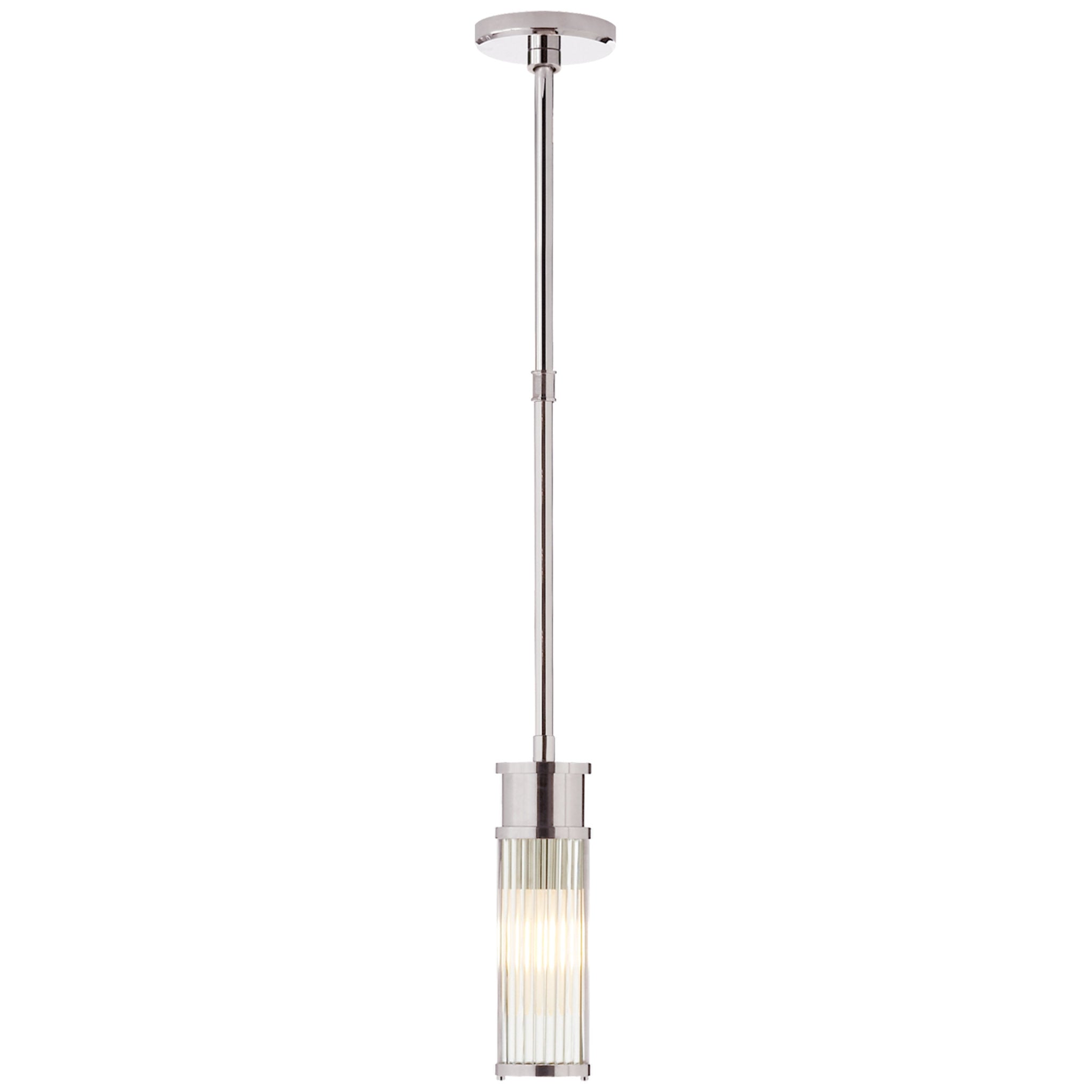 Ralph Lauren Allen Mini Pendant in Polished Nickel and Glass Rods Ceiling Light W3.25"