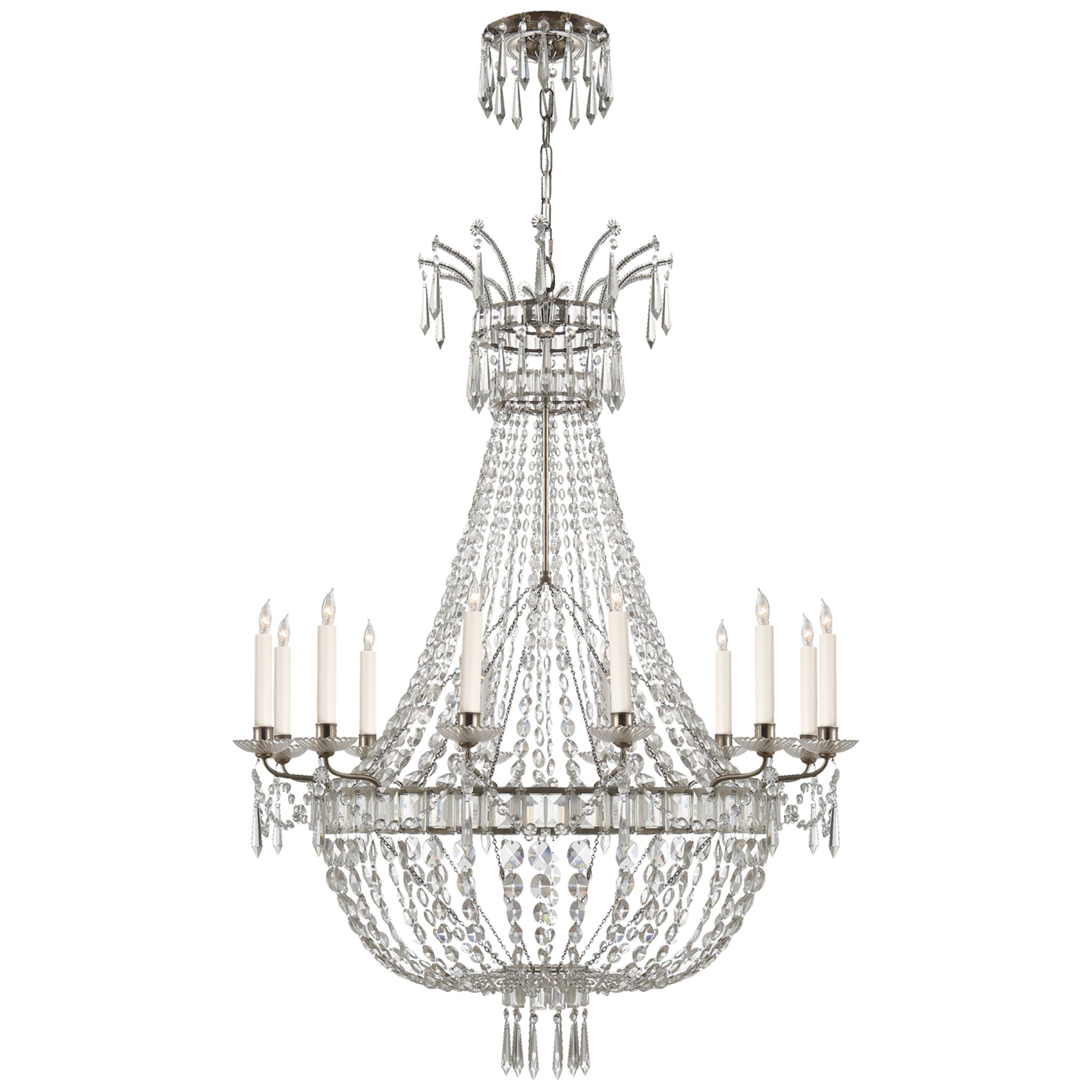 Ralph Lauren Evalina Chandelier in Butler's Silver Ceiling Light W36" x H47.5"