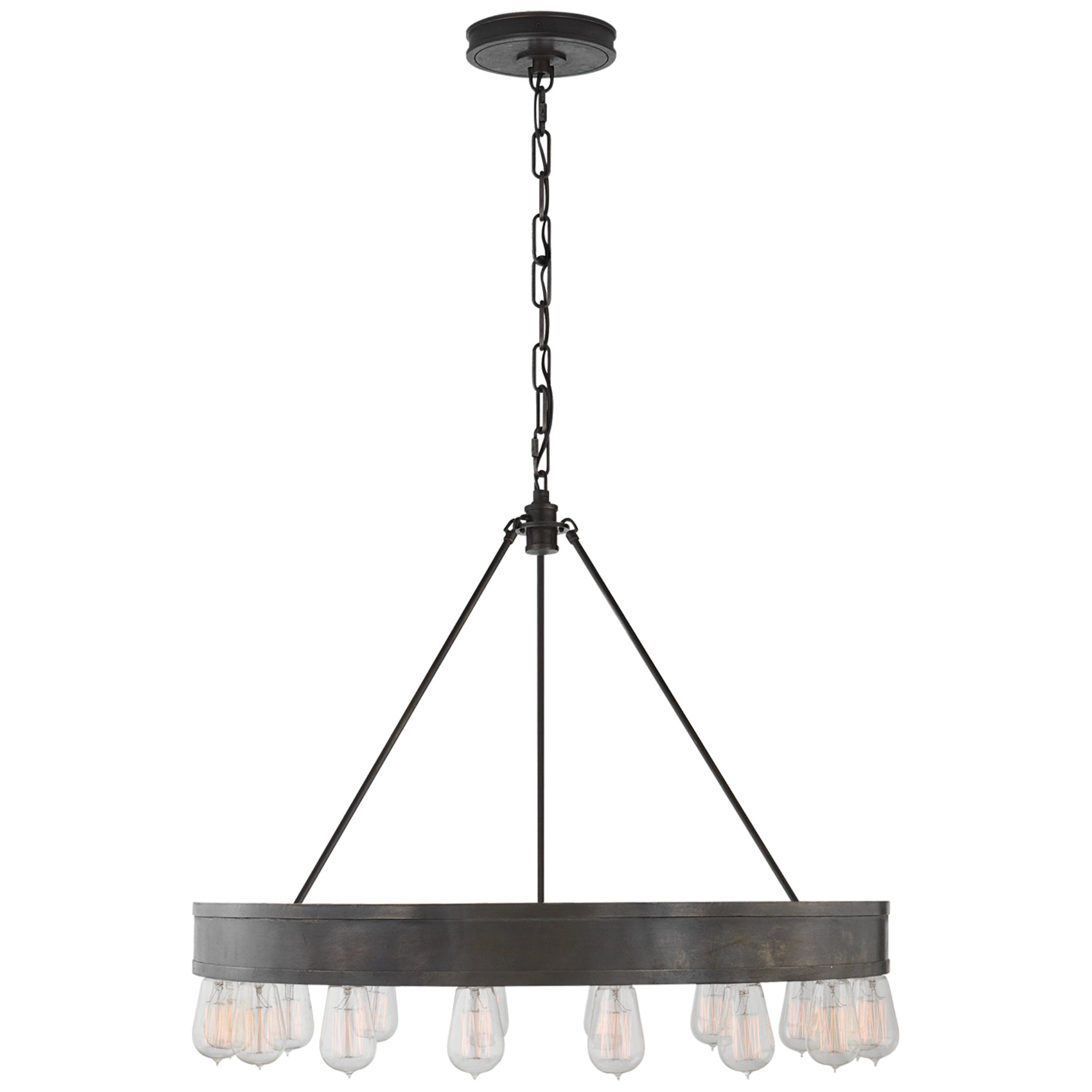 Ralph Lauren Roark 30" Modular Ring Chandelier in Aged Iron Ceiling Light W30" x H21.5"