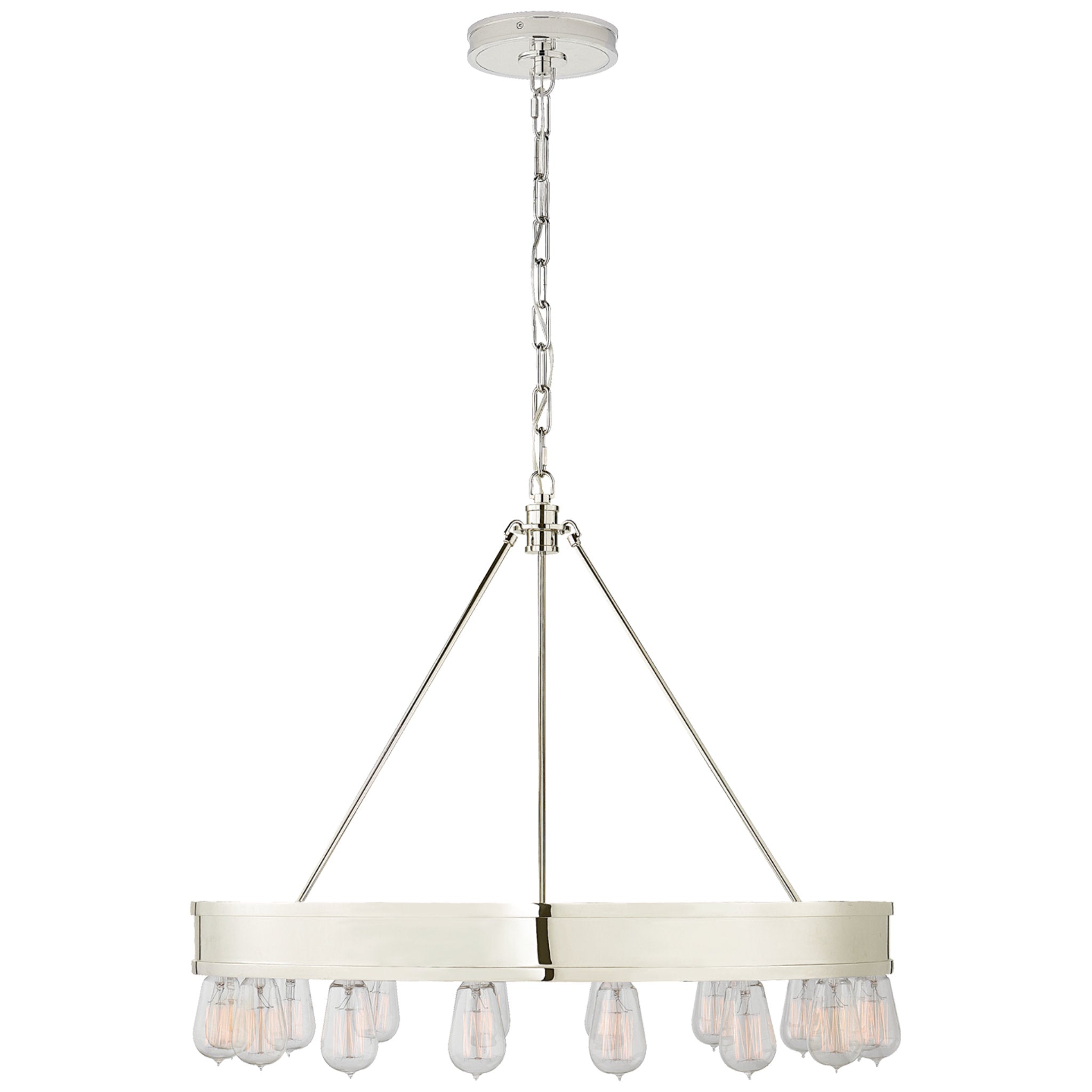 Ralph Lauren Roark 30" Modular Ring Chandelier in Polished Nickel Ceiling Light W30" x H21.5"