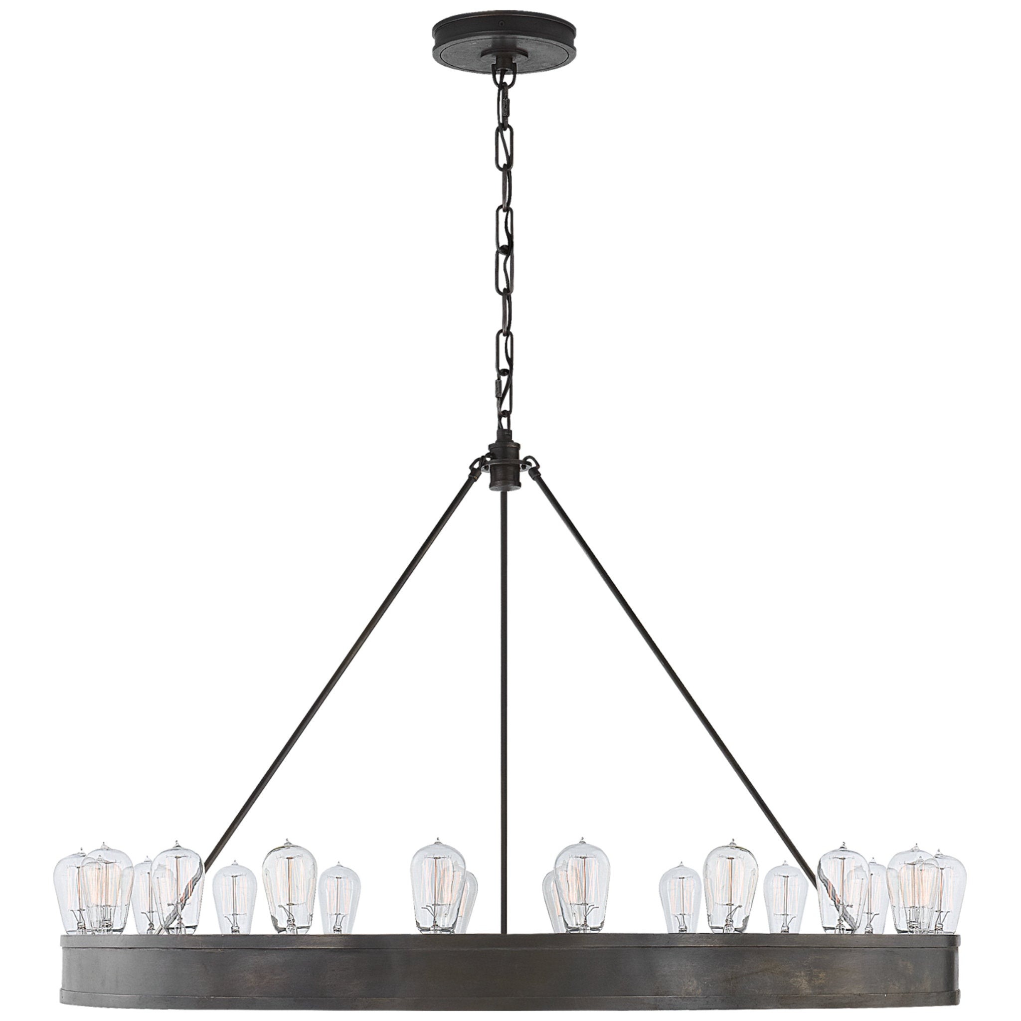 Ralph Lauren Roark 40" Modular Ring Chandelier in Aged Iron Ceiling Light W40" x H24.5"