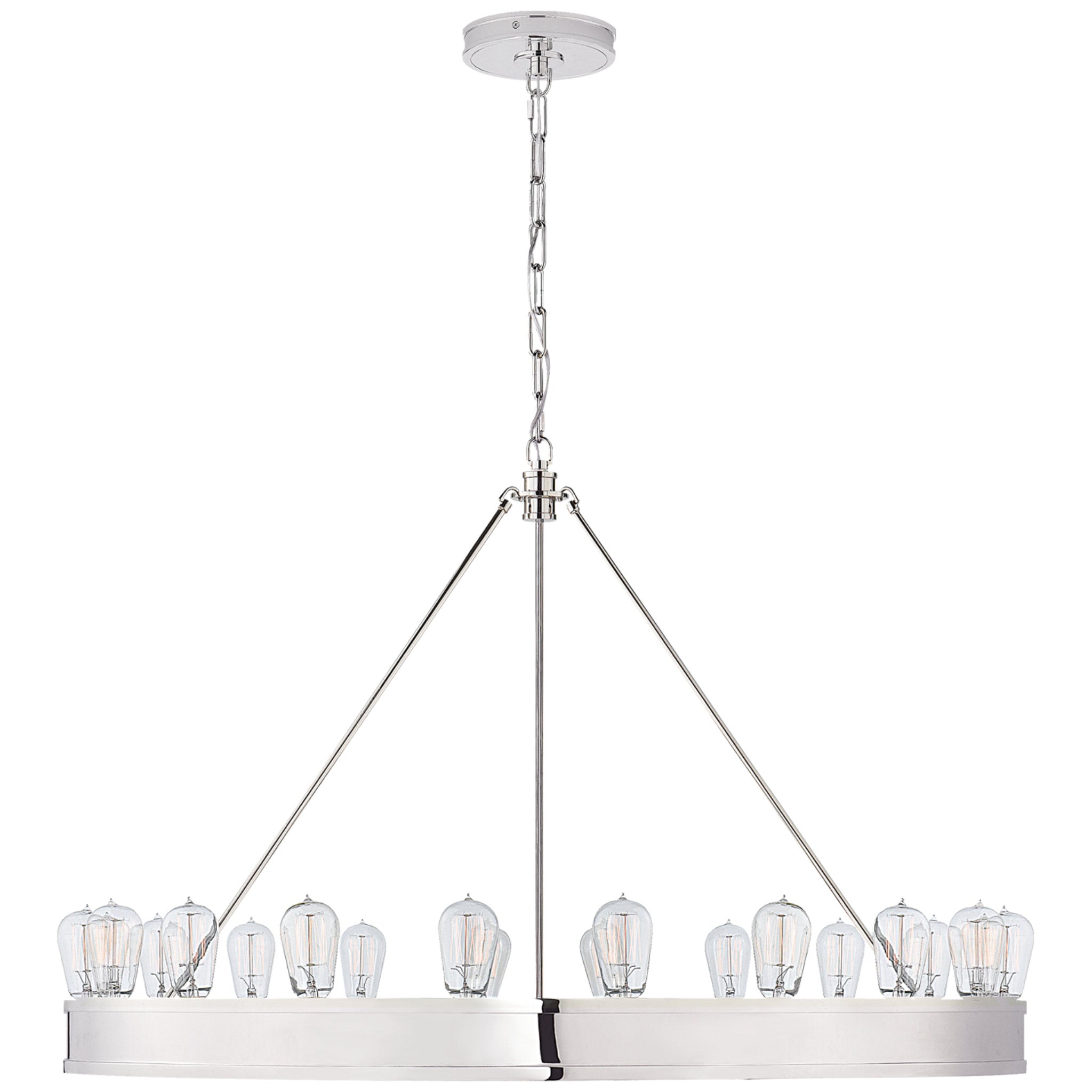 Ralph Lauren Roark 40" Modular Ring Chandelier in Polished Nickel Ceiling Light W40" x H24.5"