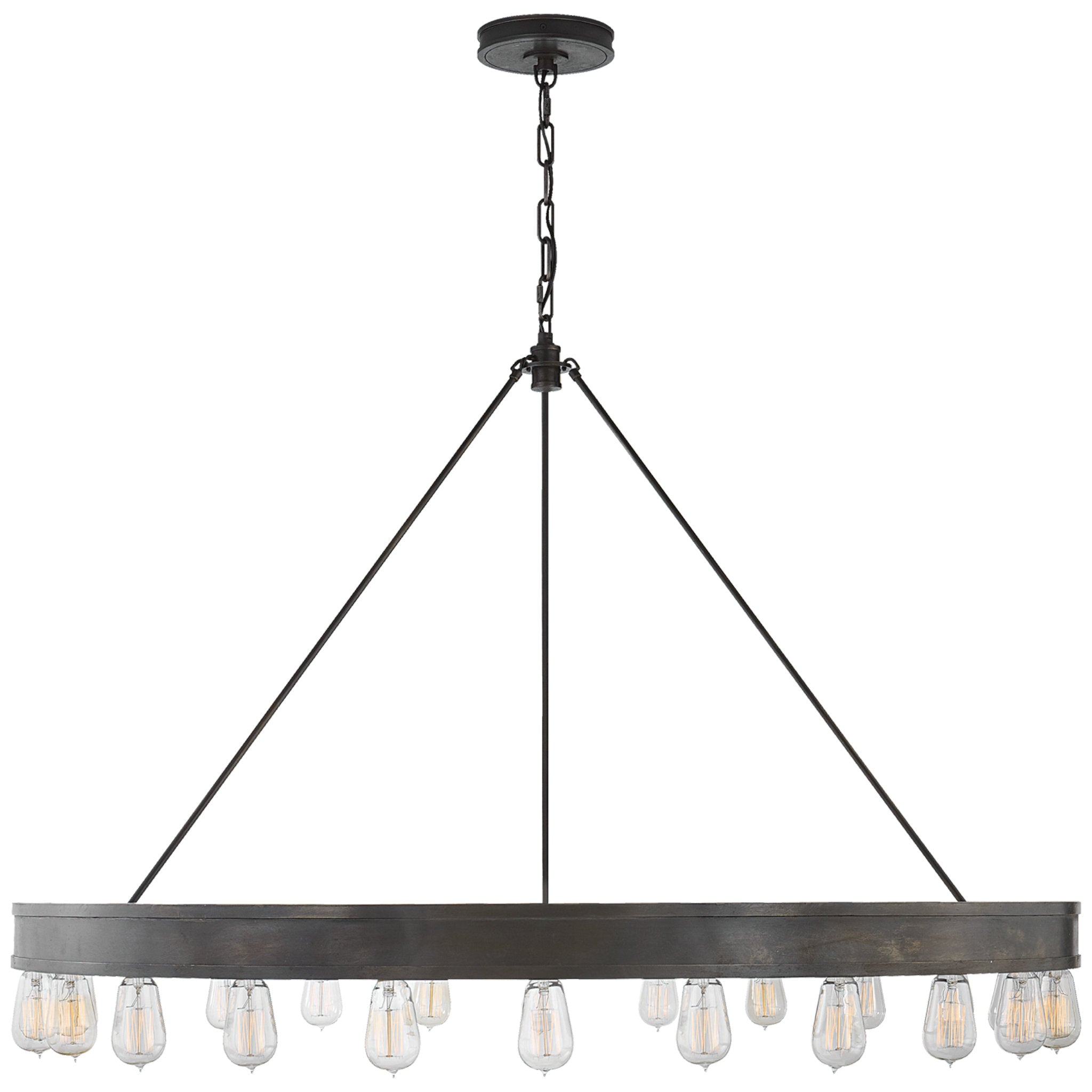 Ralph Lauren Roark 50" Modular Ring Chandelier in Aged Iron Ceiling Light W50" x H31.5"