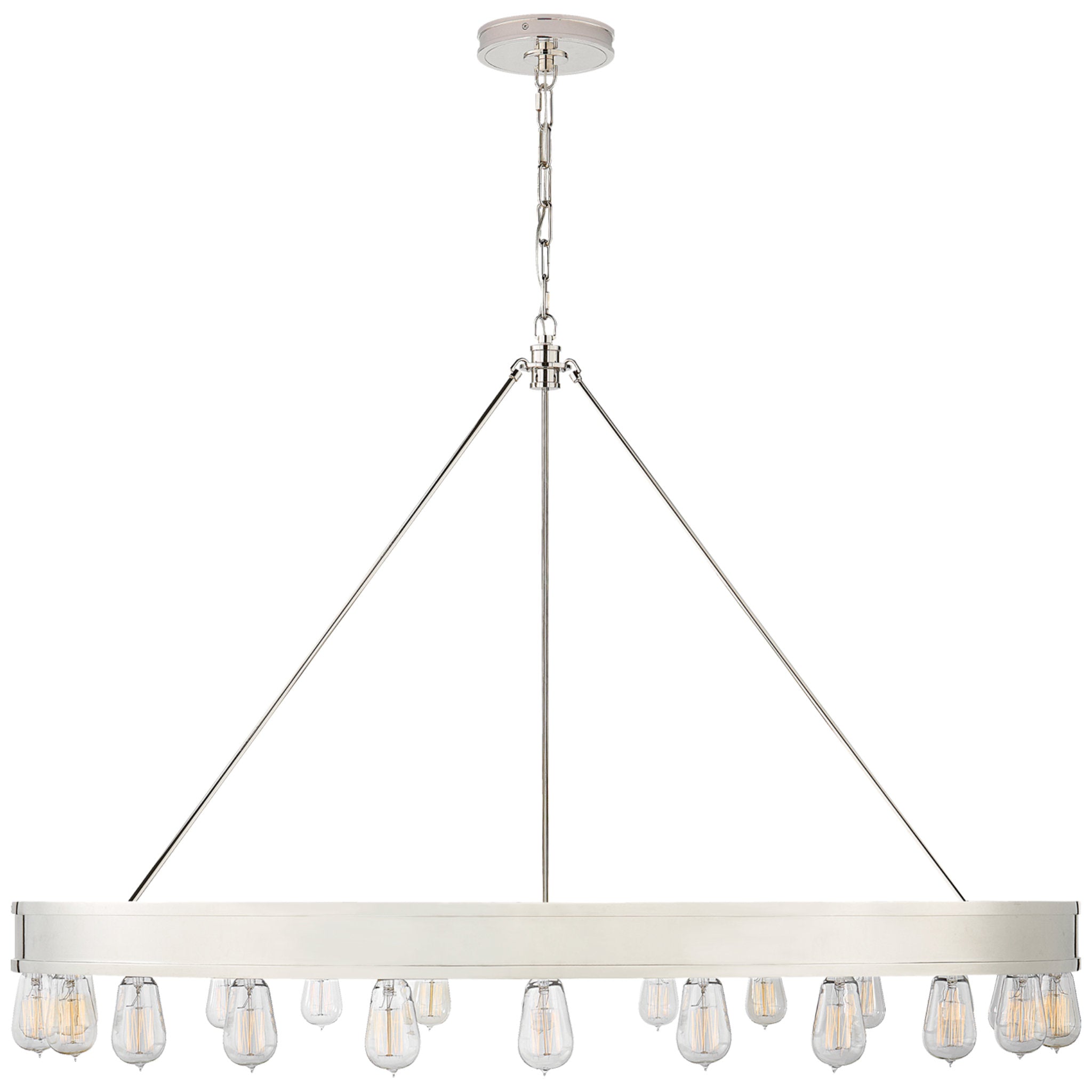 Ralph Lauren Roark 50" Modular Ring Chandelier in Polished Nickel Ceiling Light W50" x H31.5"
