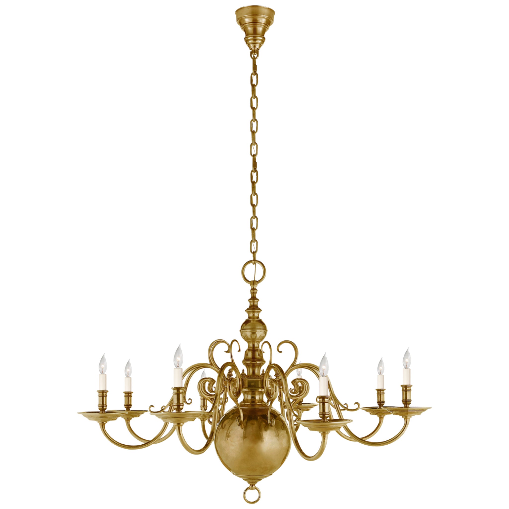Ralph Lauren Lillianne Single Tier Chandelier in Natural Brass Ceiling Light W44" x H34.5"