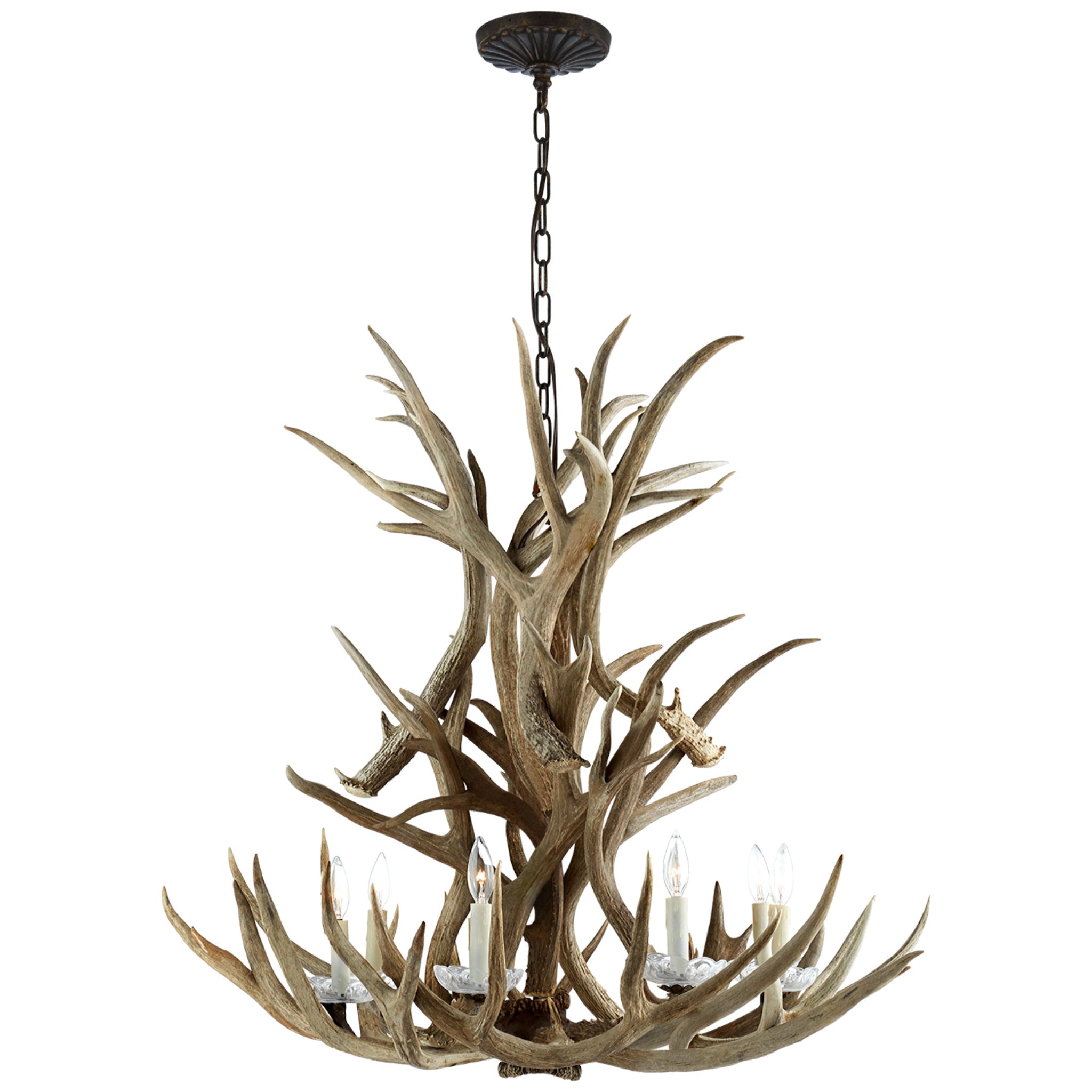 Ralph Lauren Straton Single Tier Chandelier in Natural Bone Ceiling Light W36" x H36"