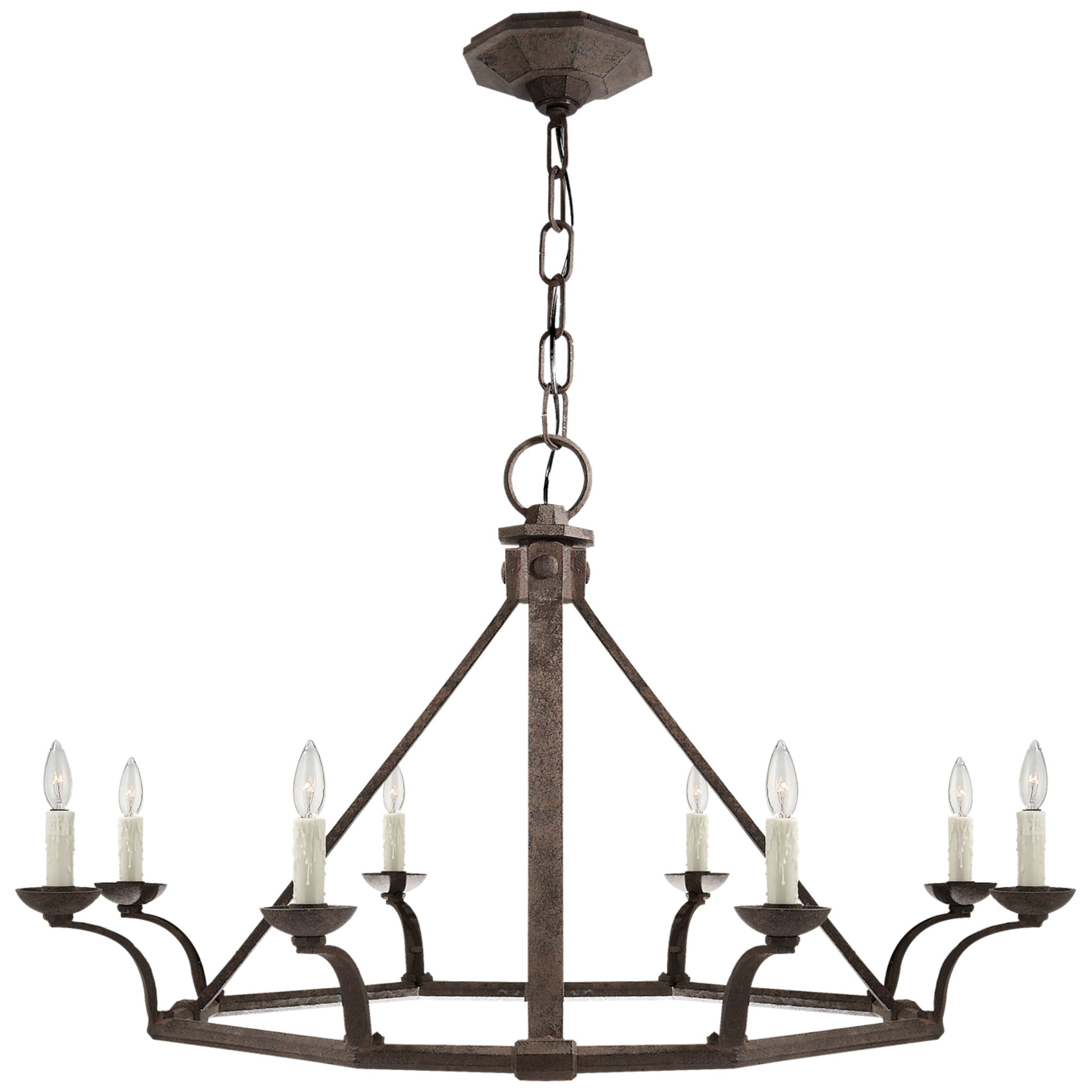 Ralph Lauren Robertson Single Tier Chandelier in Natural Rust Ceiling Light W43" x H27.5"