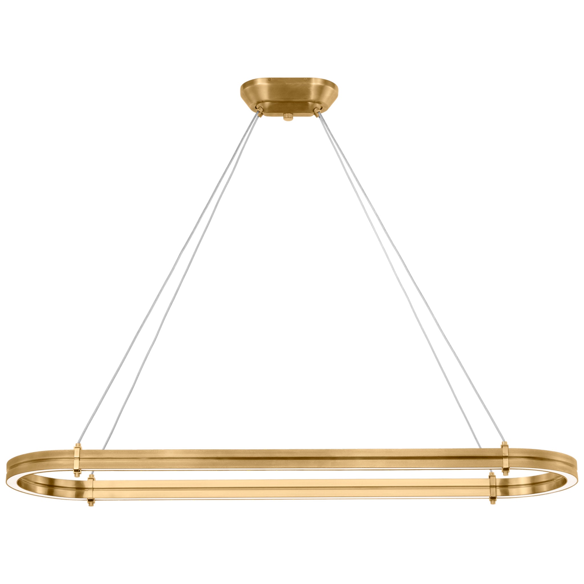 Ralph Lauren Paxton 54" Oval Linear Chandelier in Natural Brass Ceiling Light W54"