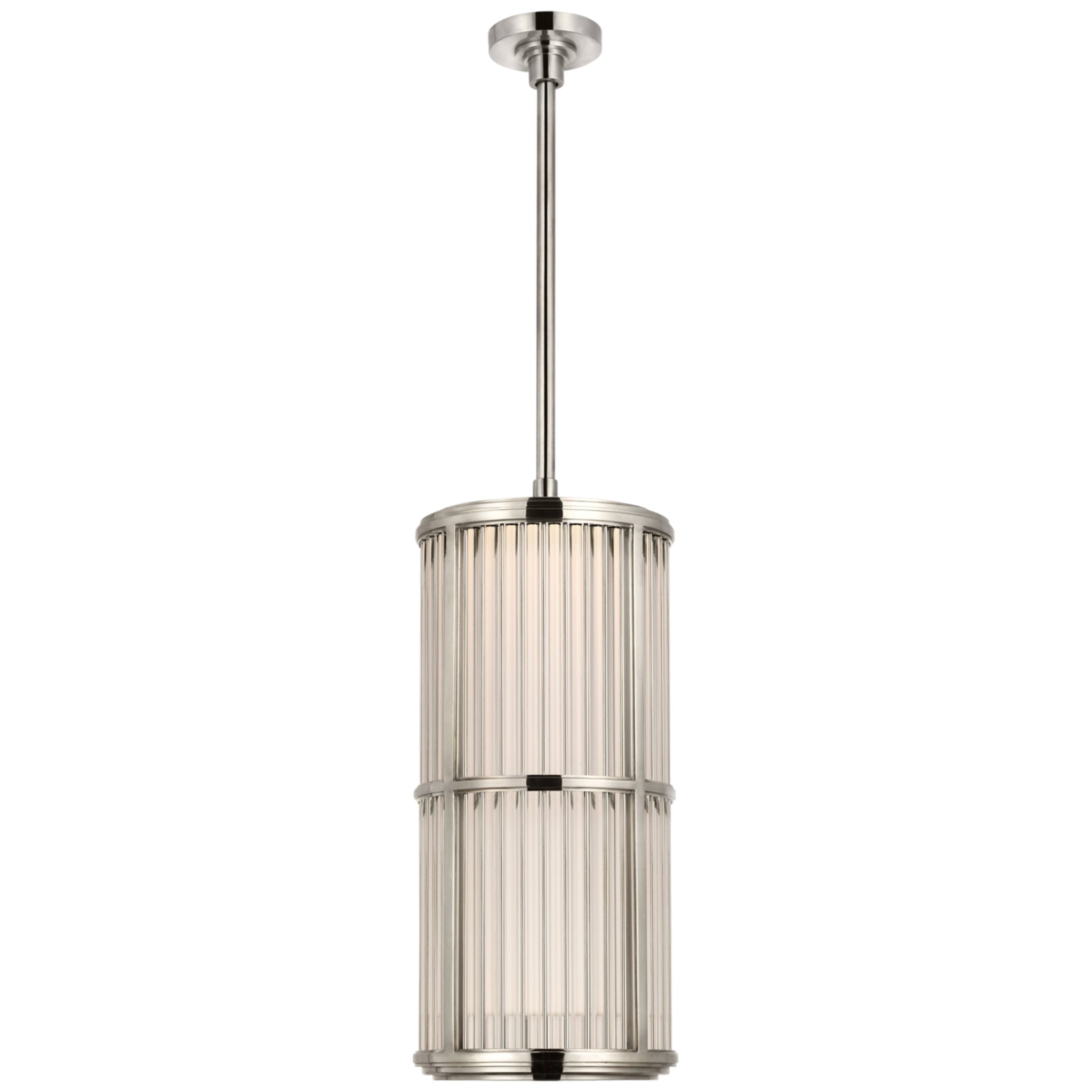 Ralph Lauren Perren 10" Pendant in Polished Nickel and Glass Rods Ceiling Light W10"