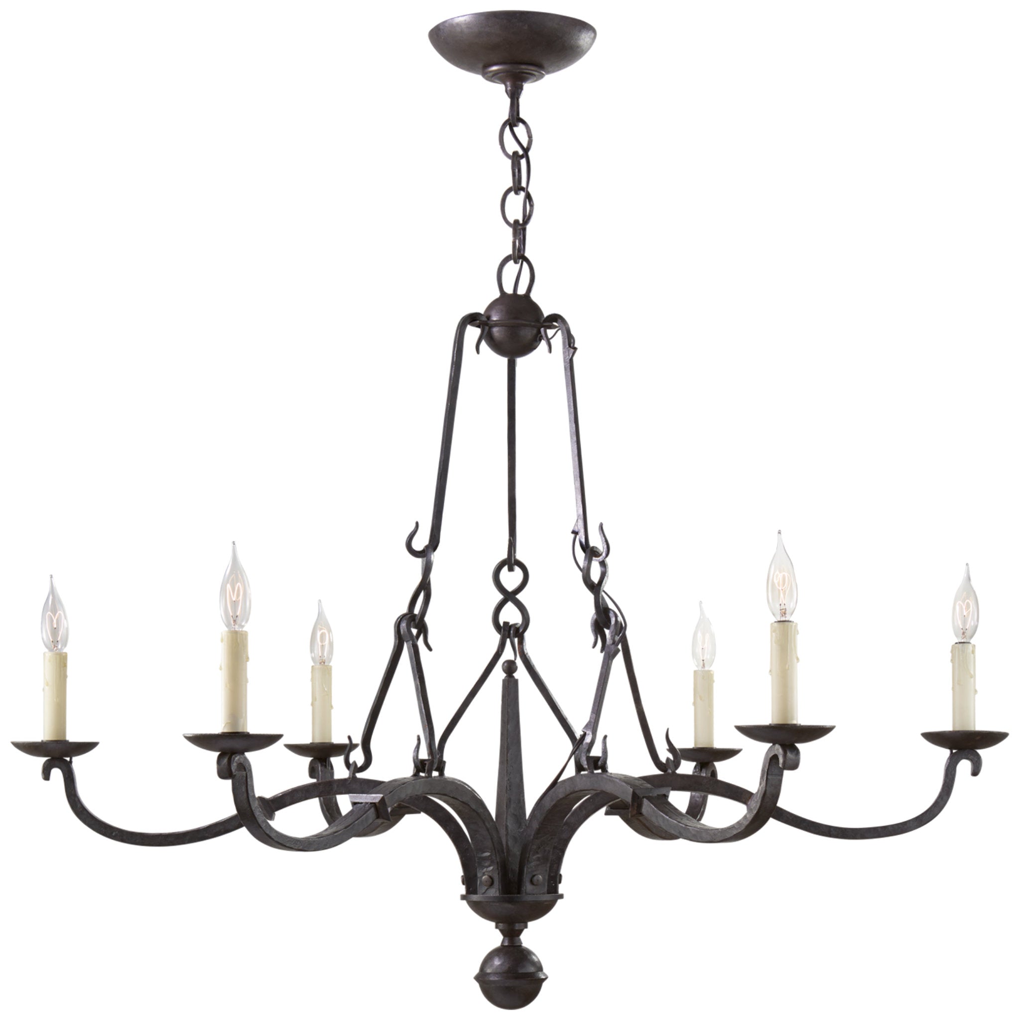 Ralph Lauren Allegra Medium Chandelier in Aged Iron Ceiling Light W44" x H35"